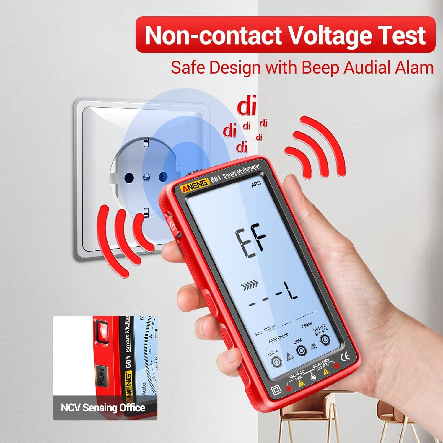 Multímetro Digital ANENG 681 TRMS 6000 Cuentas Recargable