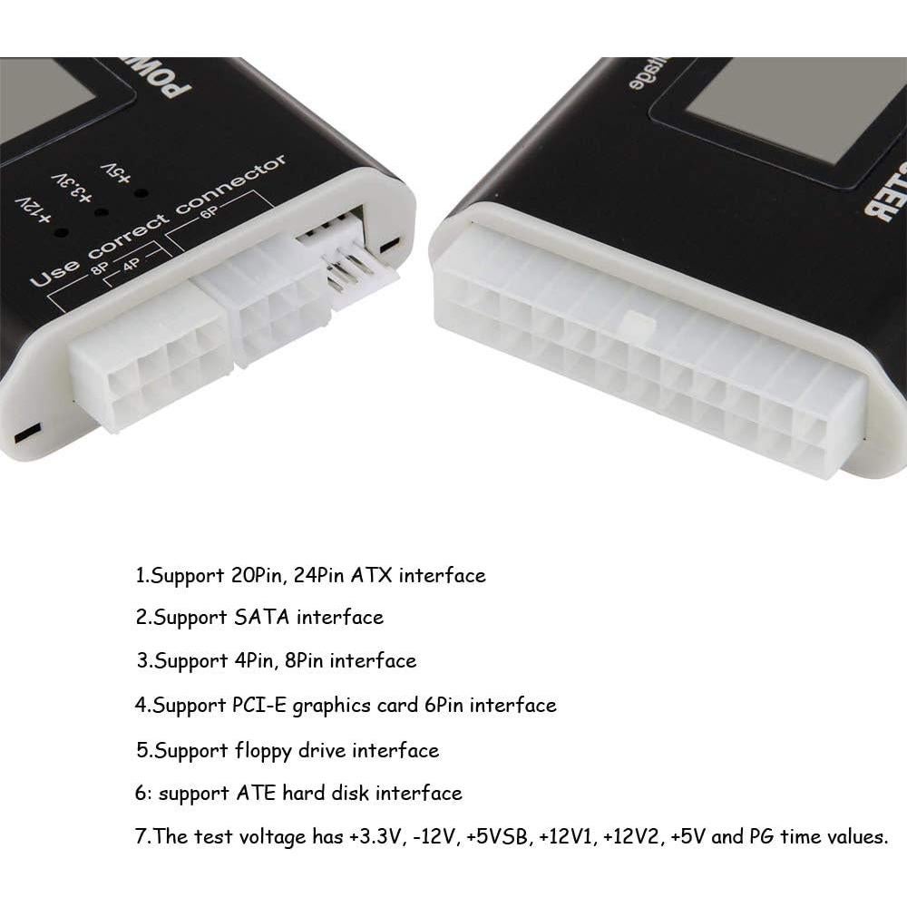 Probador de Fuente de Alimentación LCD Comidox 20/24 Pines ATX