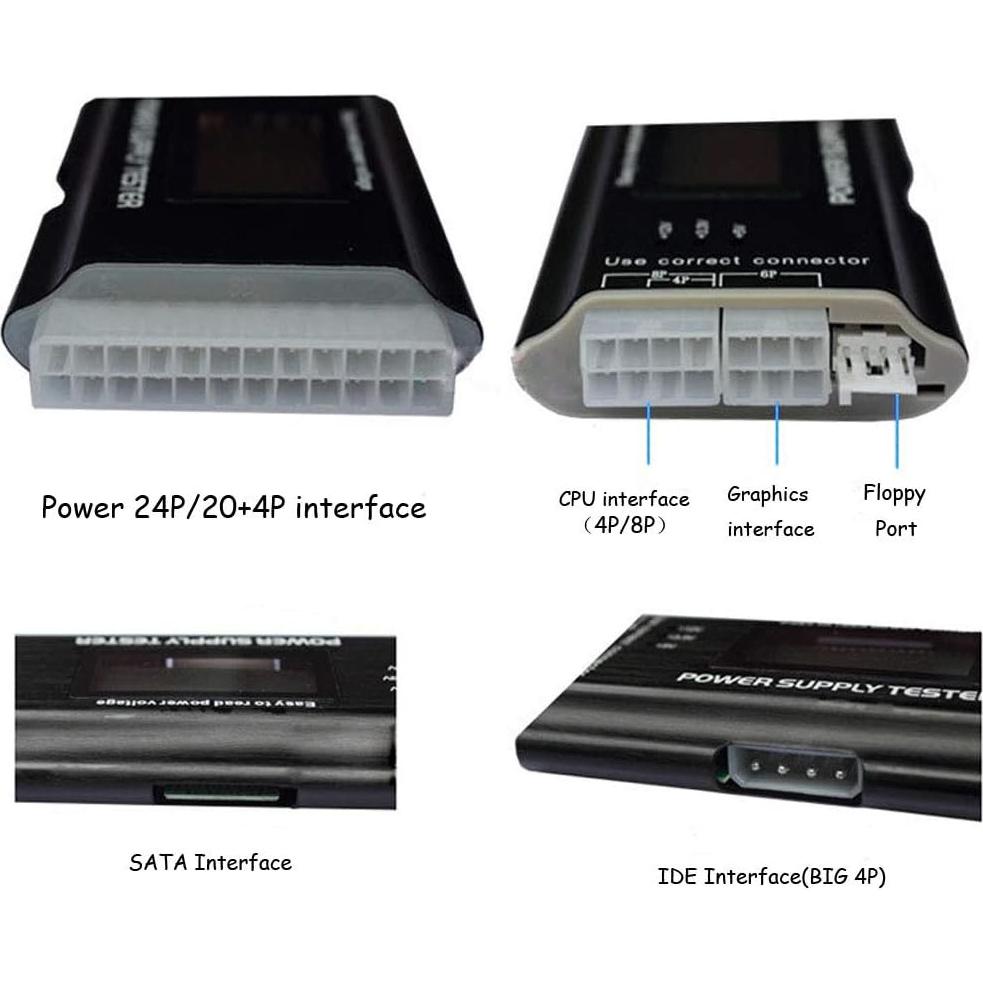 Probador de Fuente de Alimentación LCD Comidox 20/24 Pines ATX