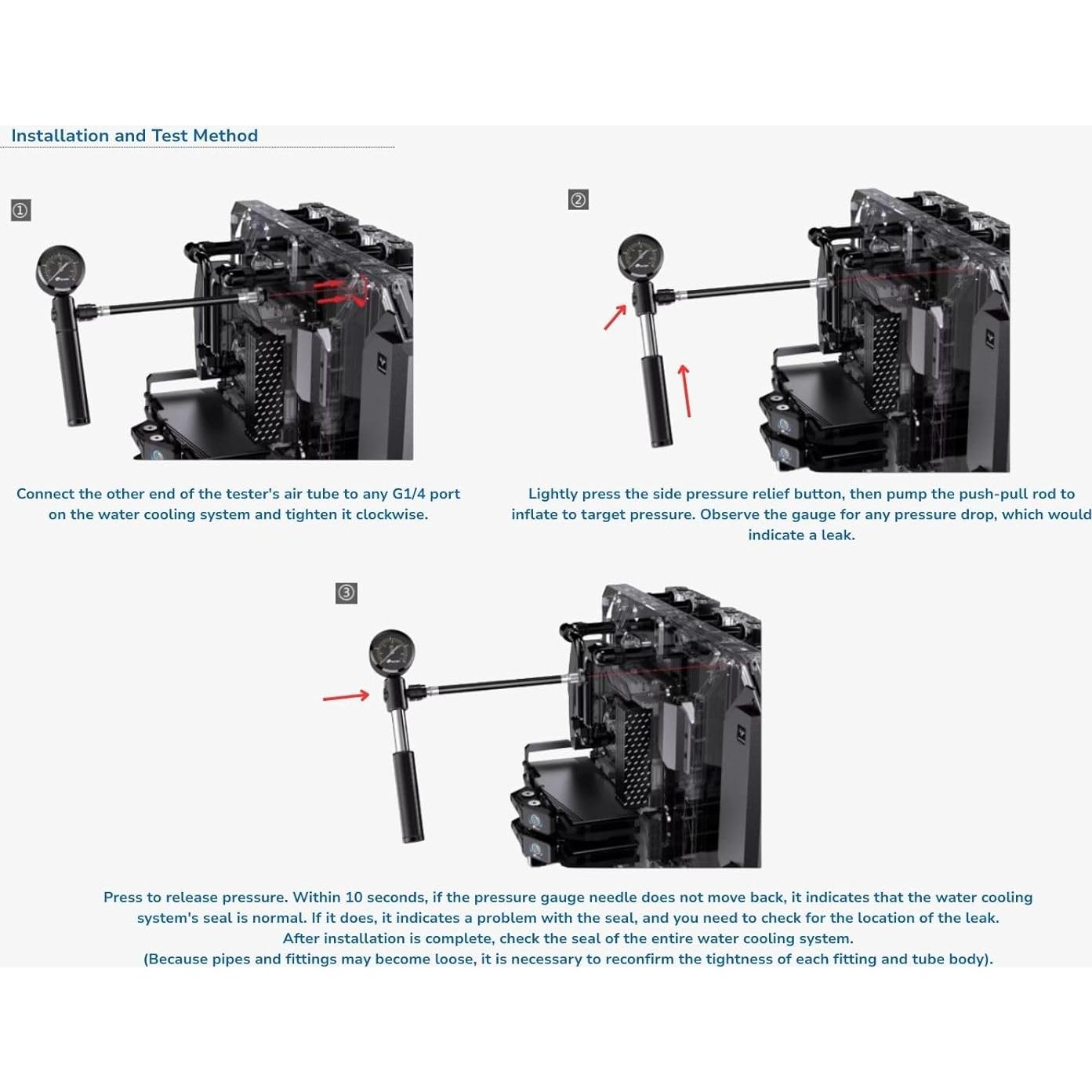 Medidor de Presión de Aire Bykski V5 - Probador de Fugas 0.5-1.5 Bar