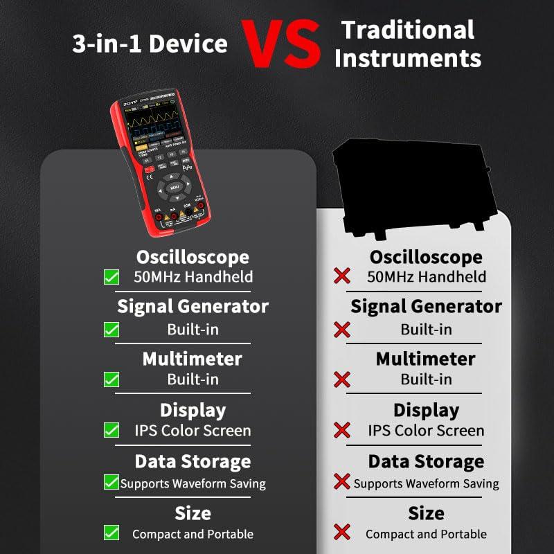Osciloscopio ZOYI ZT-703 3 en 1 Doble Canal 50MHz Multímetro