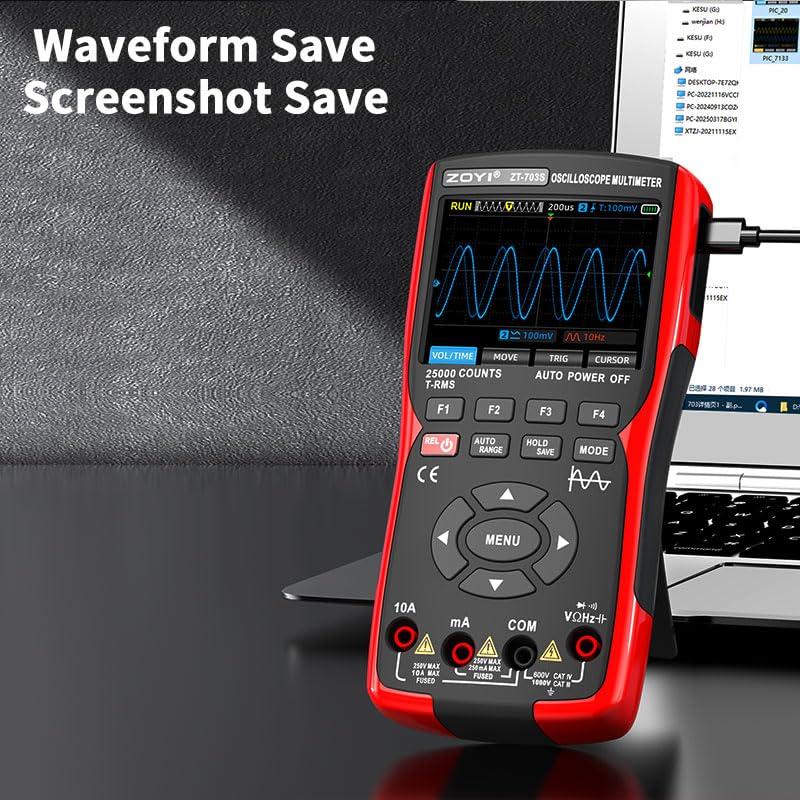 Osciloscopio ZOYI ZT-703 3 en 1 Doble Canal 50MHz Multímetro