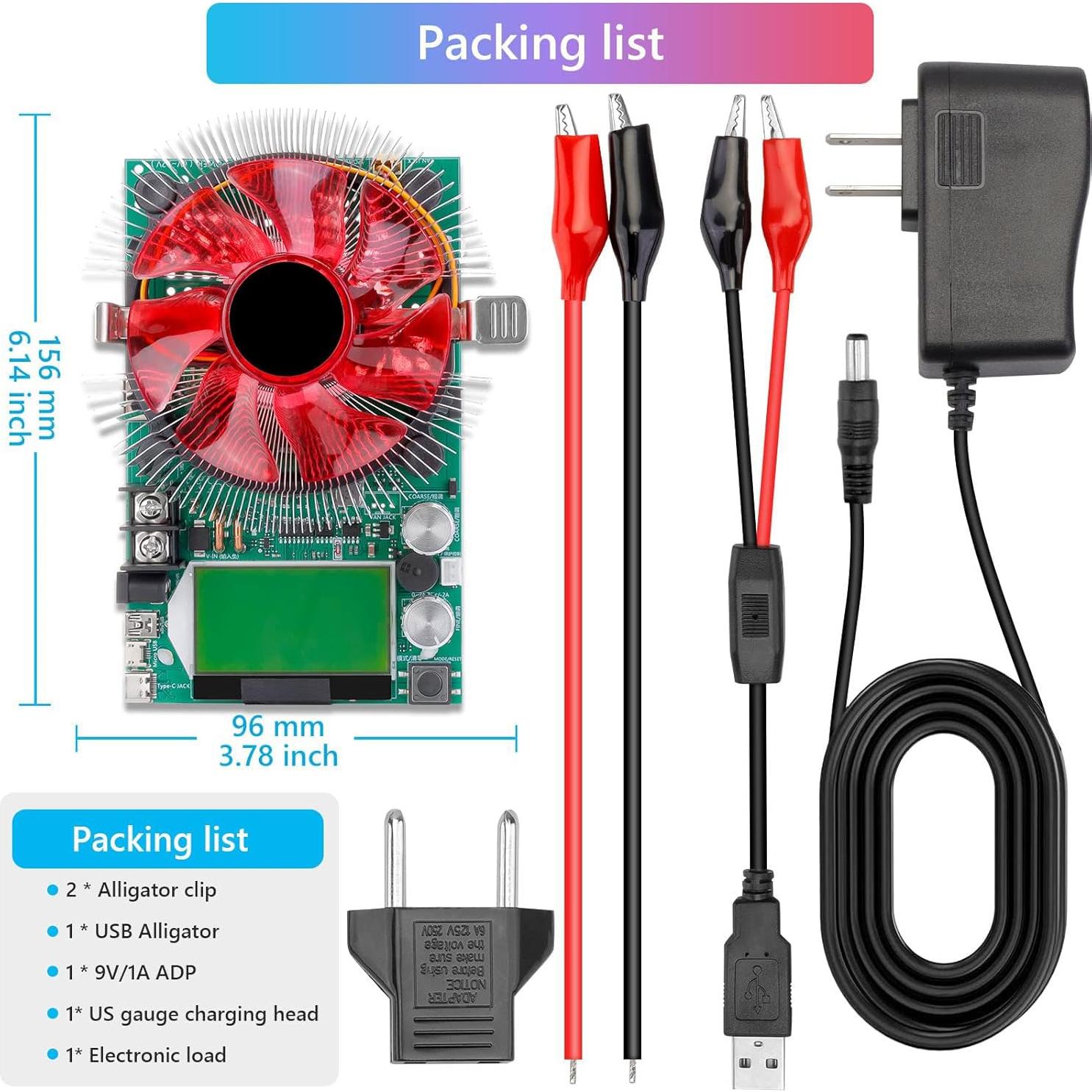 Tester de Carga USB MakerHawk H1168EJ - 150W 200V 20A