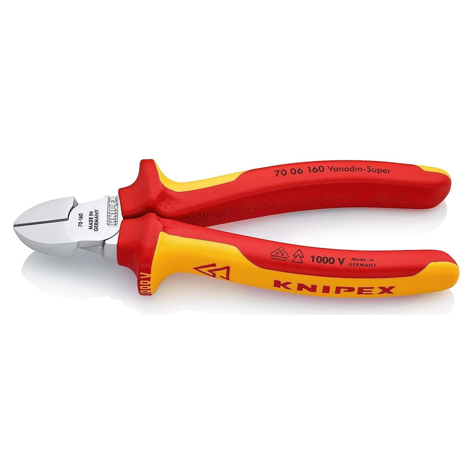 Cortador Diagonal Knipex 160 mm VDE Cromado Aislado