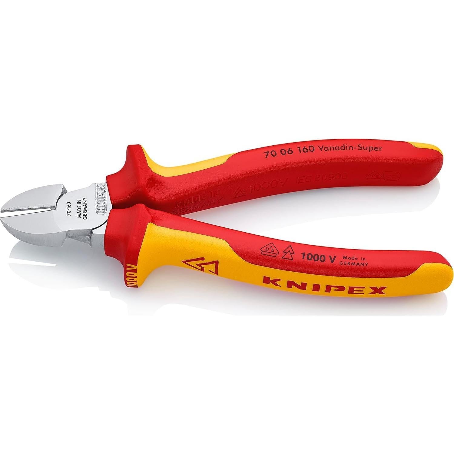 Cortador Diagonal Knipex 160 mm VDE Cromado Aislado