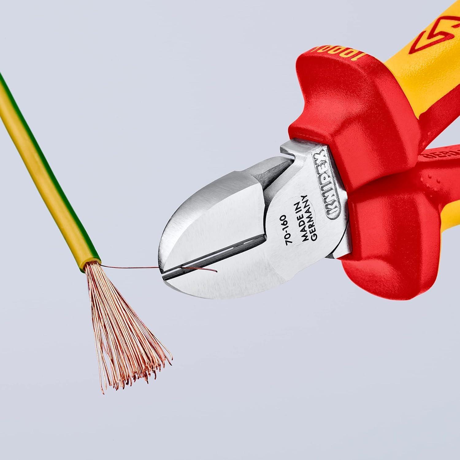 Cortador Diagonal Knipex 160 mm VDE Cromado Aislado