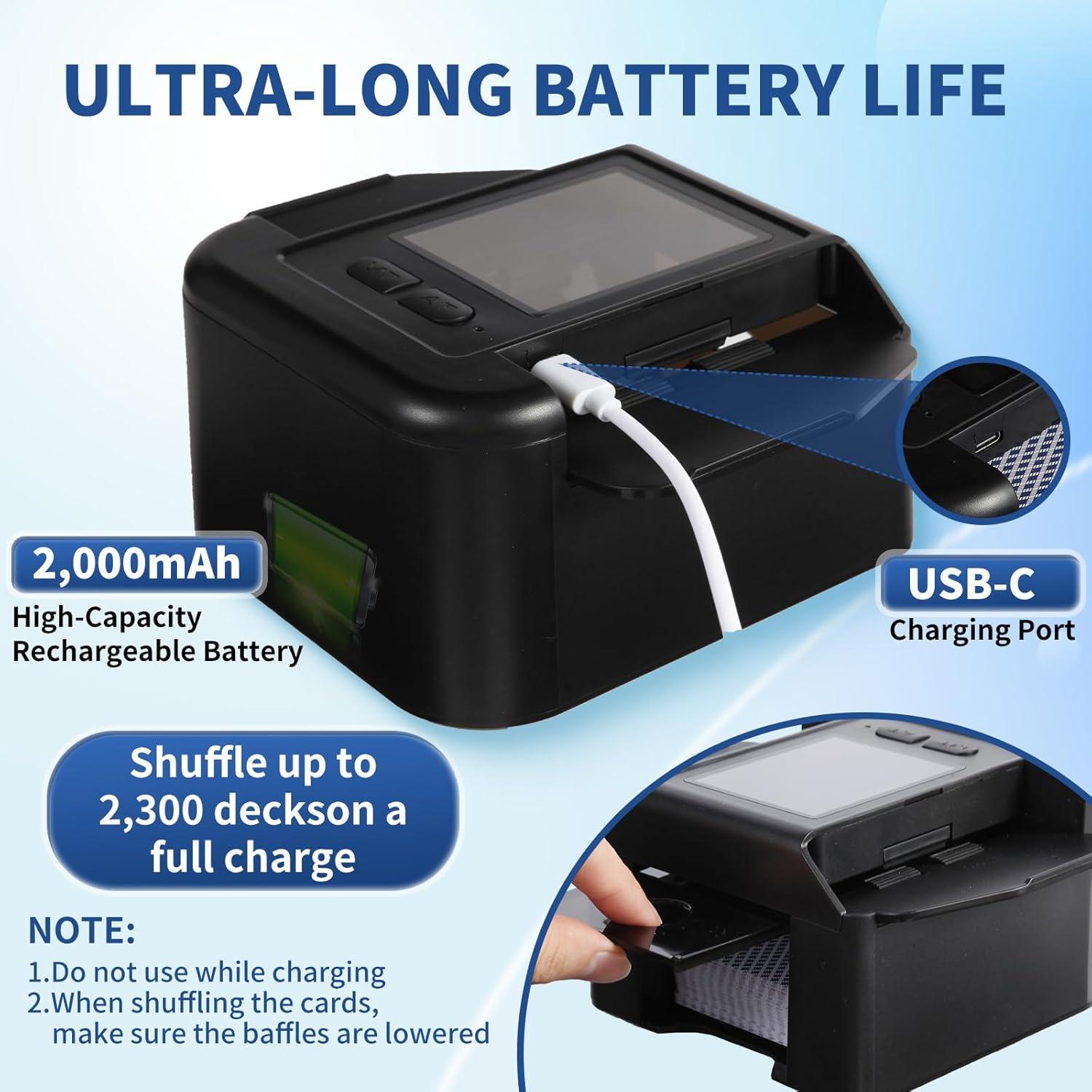 Barajador Automático Recargable USB-C Lxjmcwio para 2 Barajas