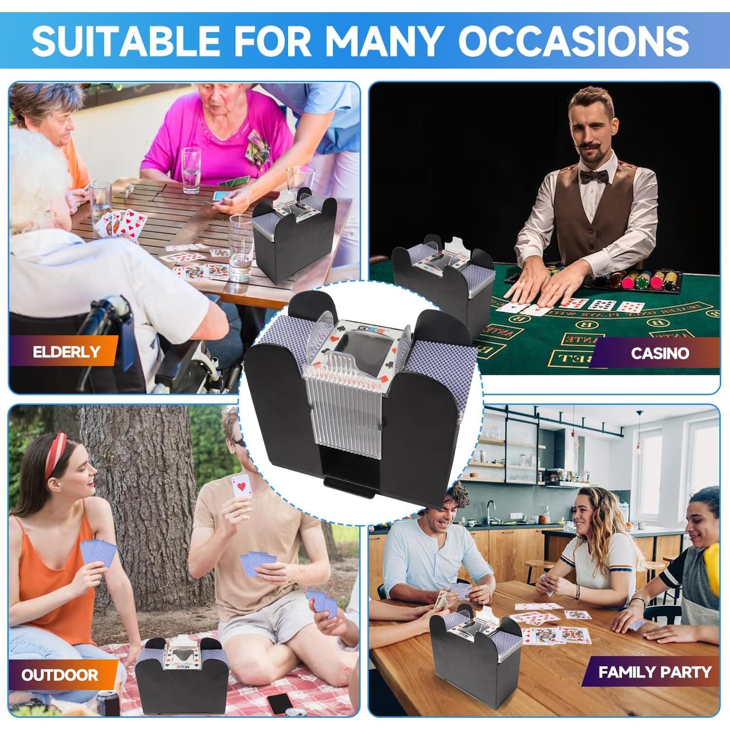 Mezclador Automático de Cartas GSE 6 Barajas AC/DC y Batería