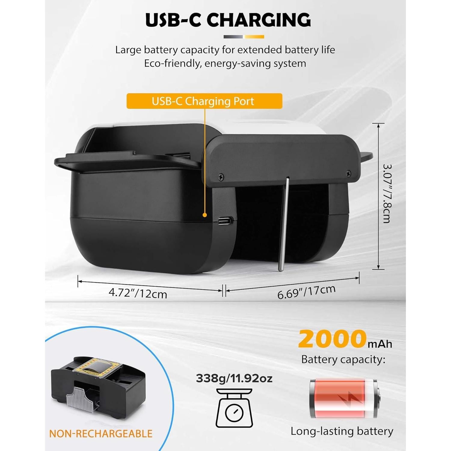 Barajador Automático de Cartas OBLITZON Recargable 2000mAh