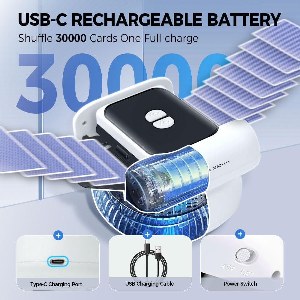 Barajador Automático EJU TX666 para 2 Barajas de Cartas