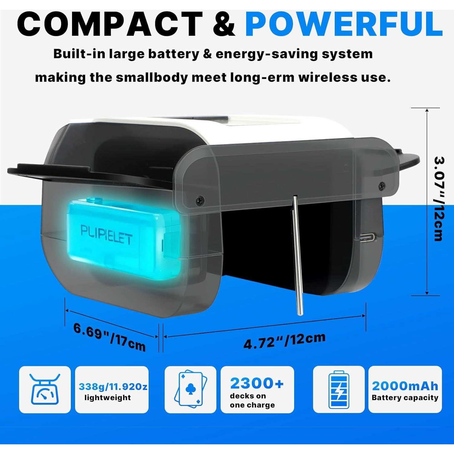 Barajador de Cartas Eléctrico HOLYOWL X1-N1 Recargable 2000mAh