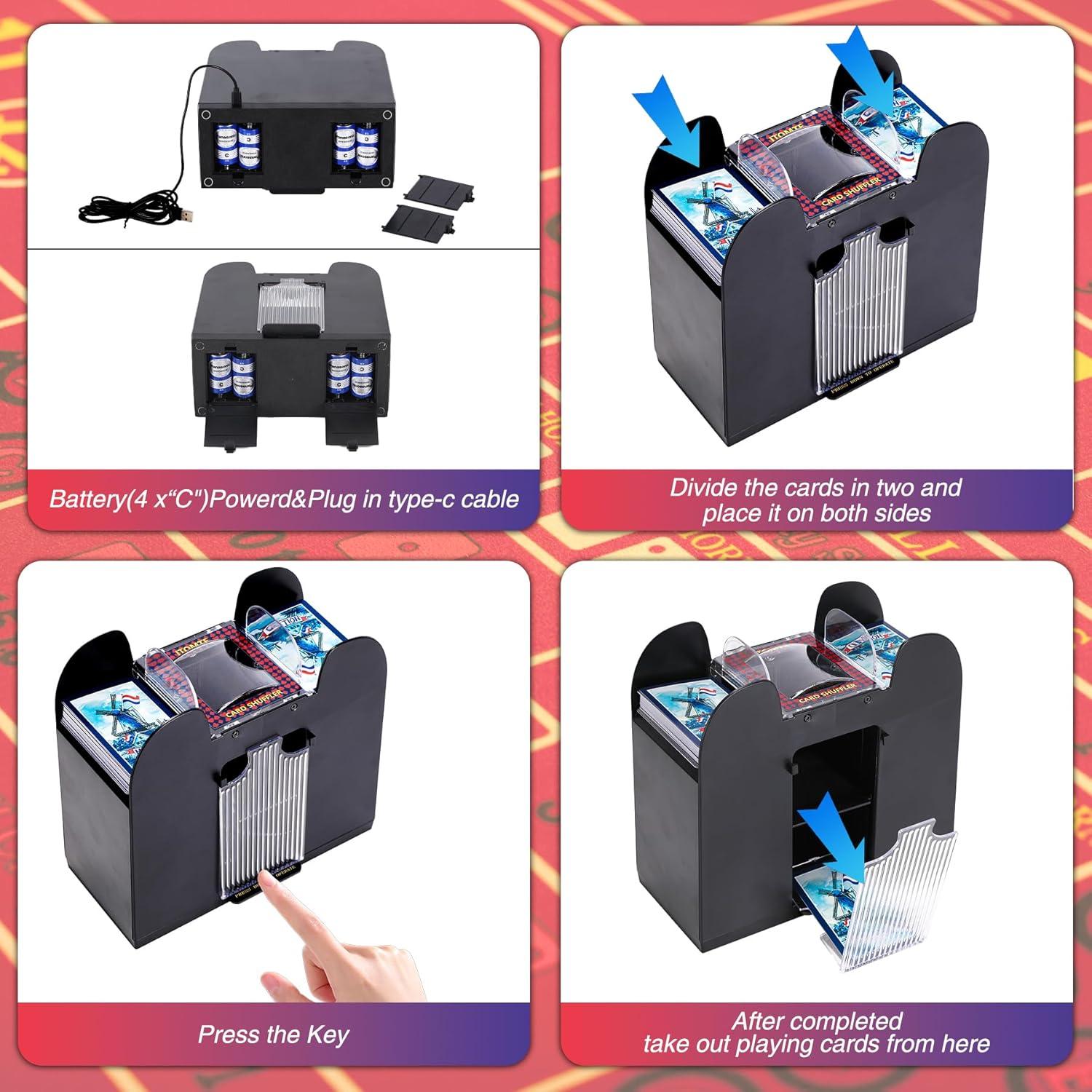 Barajador Automático de Cartas ITOMTE 6 Barajas USB-C