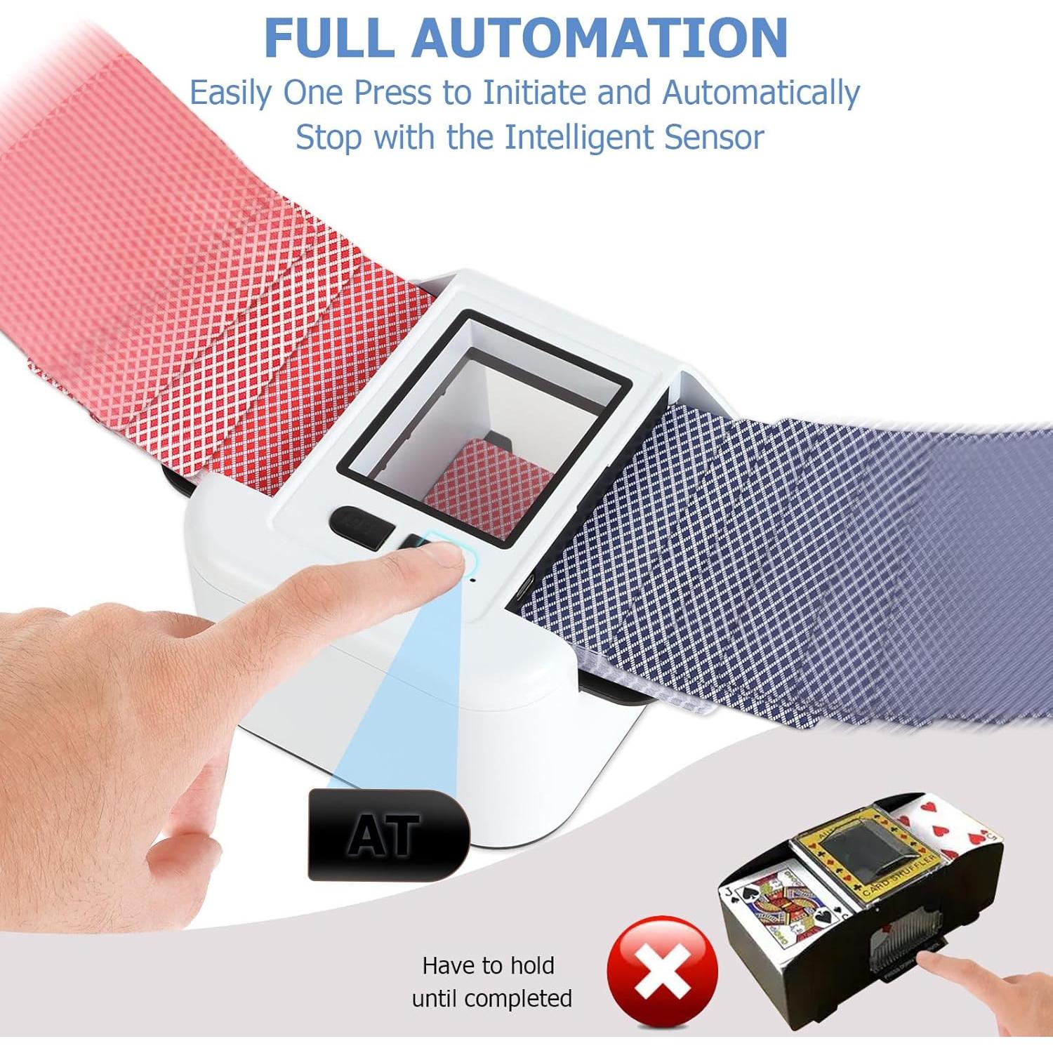 Barajador de Cartas Automático AOKUY - Batería 2000mAh, Silencioso