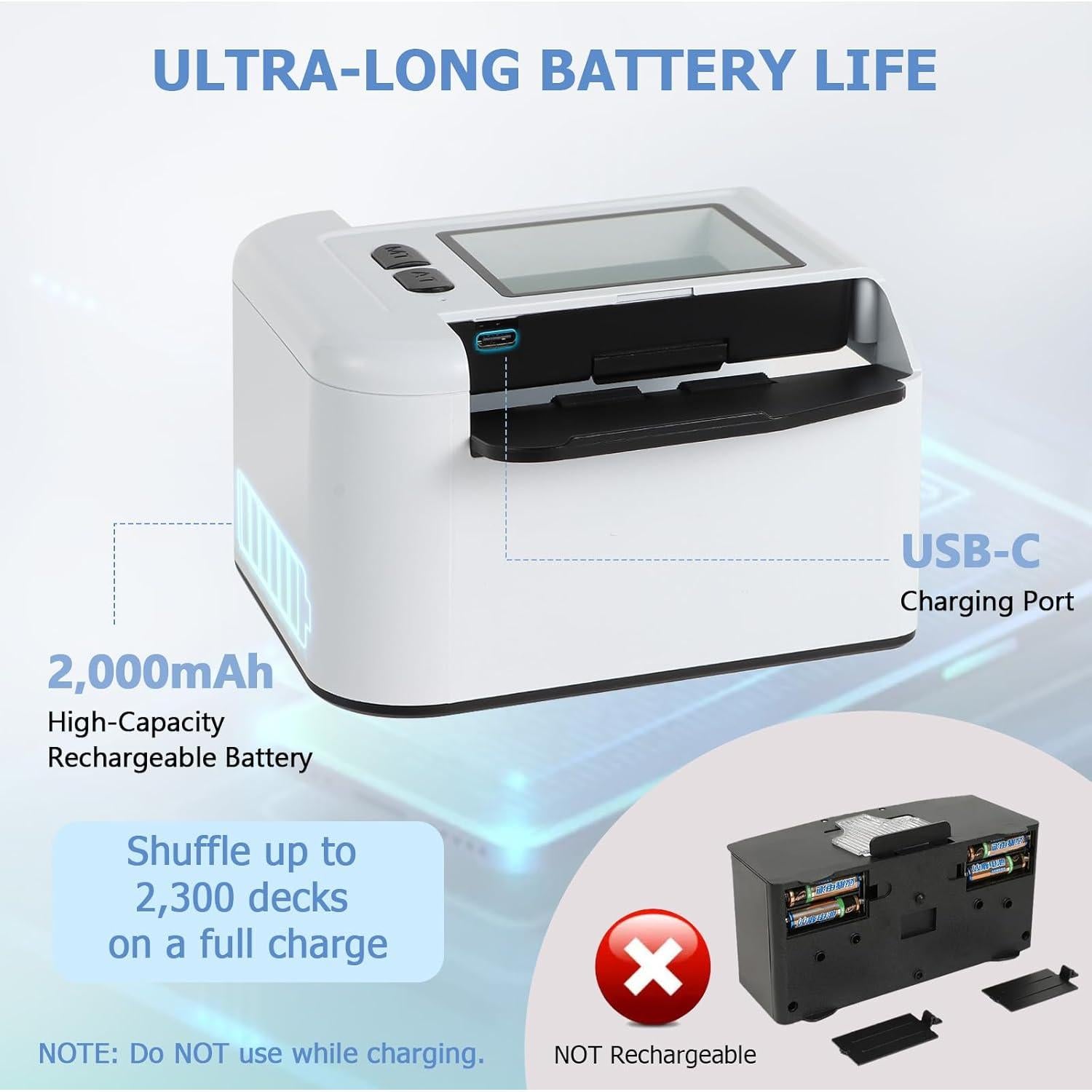 Barajador de Cartas Automático AOKUY - Batería 2000mAh, Silencioso