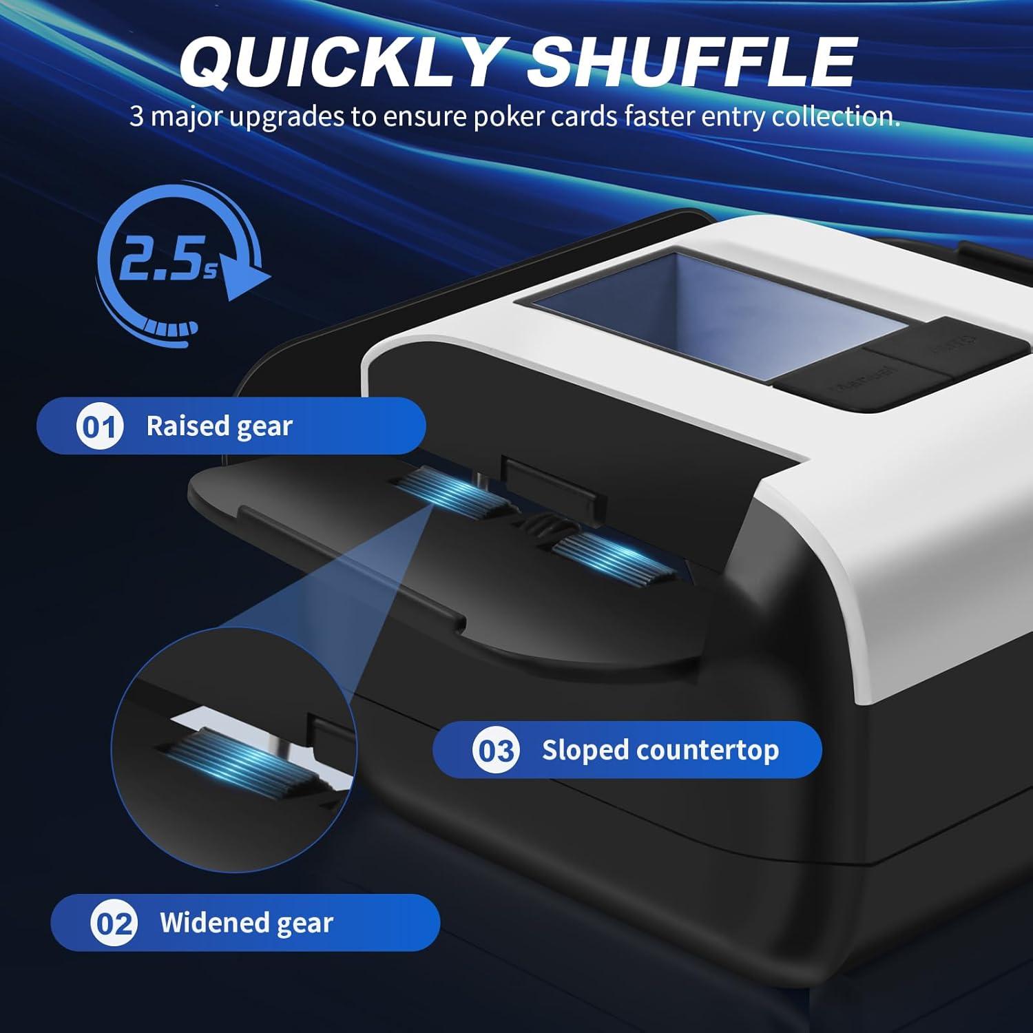 Mezclador de Cartas Automático YOOUT 2000mAh Silencioso 1-2 Barajas