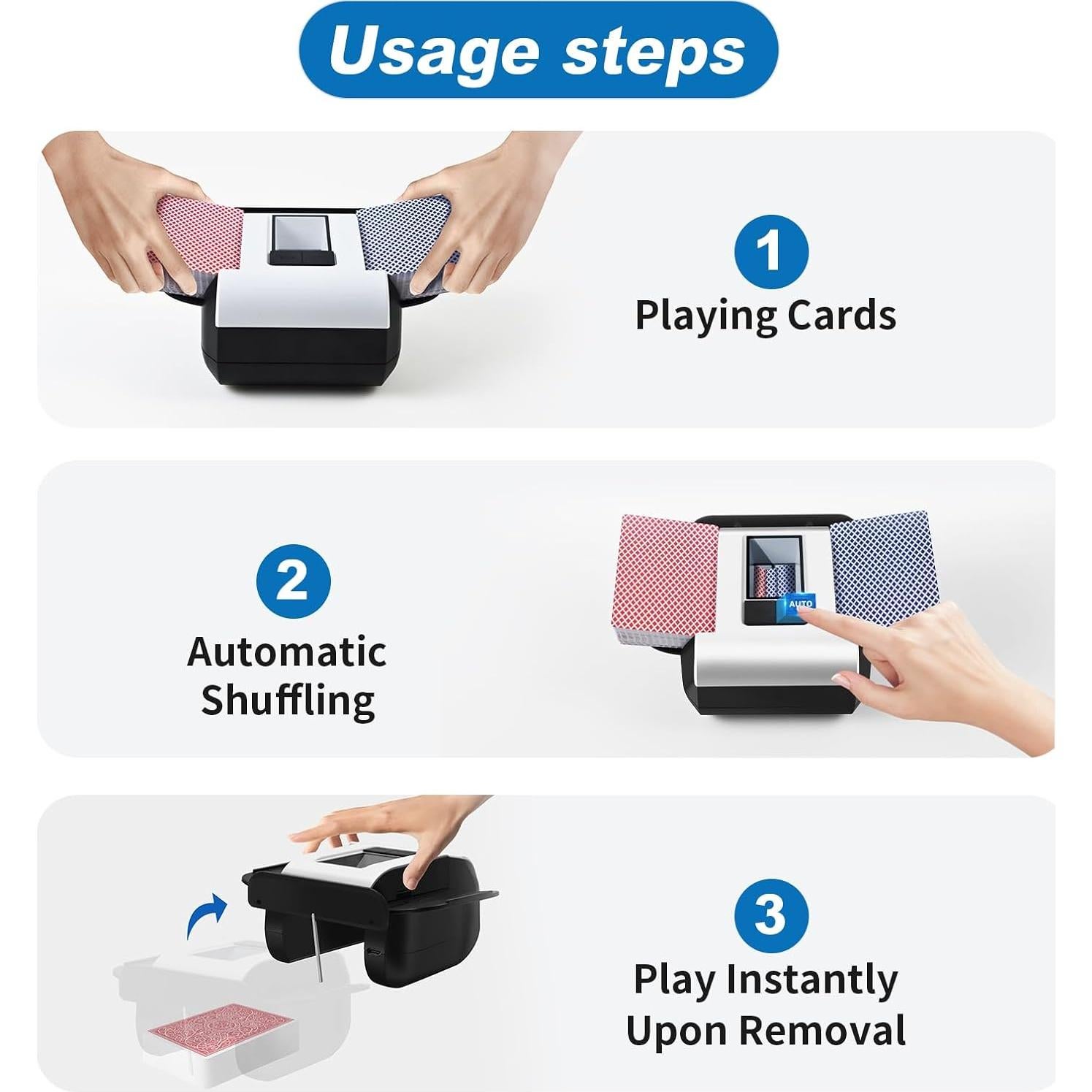 Mezclador de Cartas Automático YOOUT 2000mAh Silencioso 1-2 Barajas