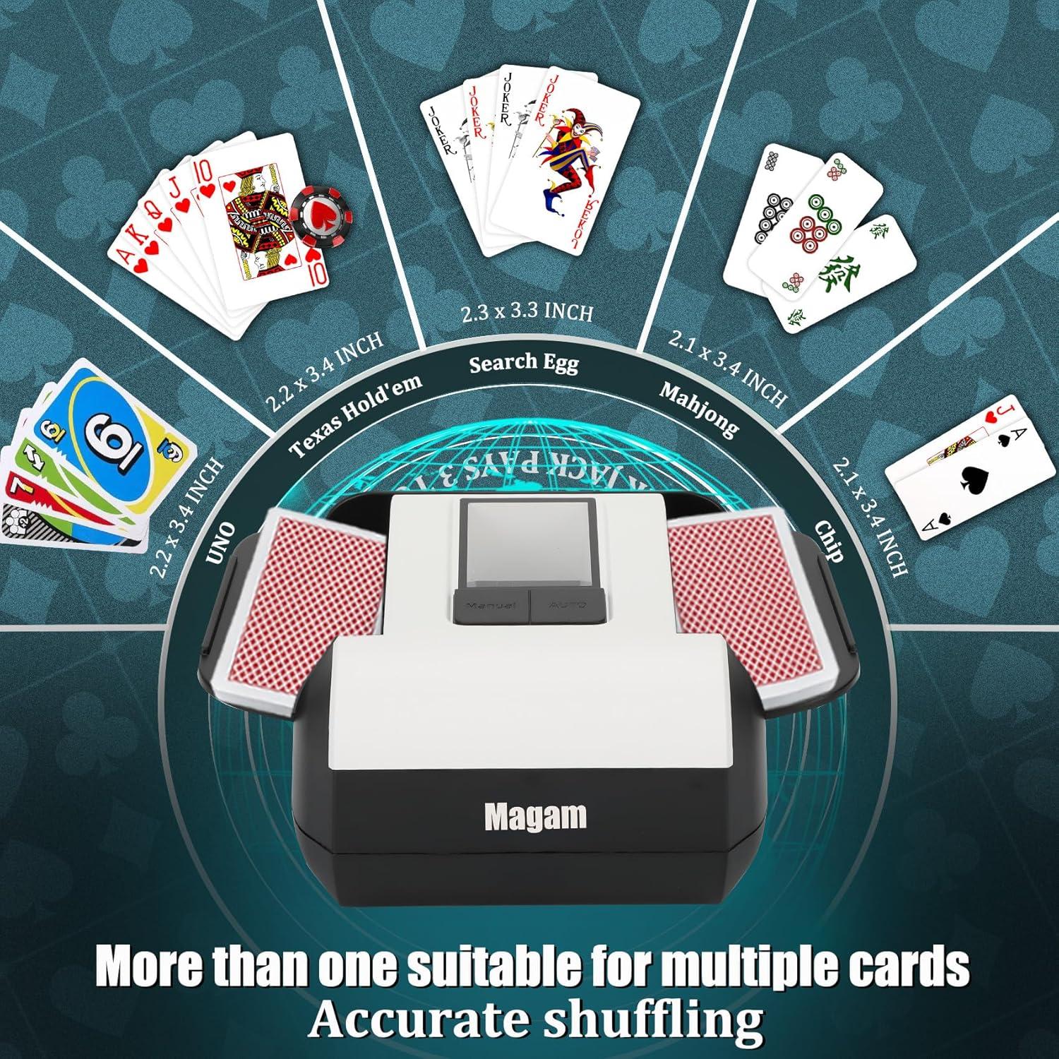 Barajador de Cartas Automático Magam - 2 Barajas, Silencioso