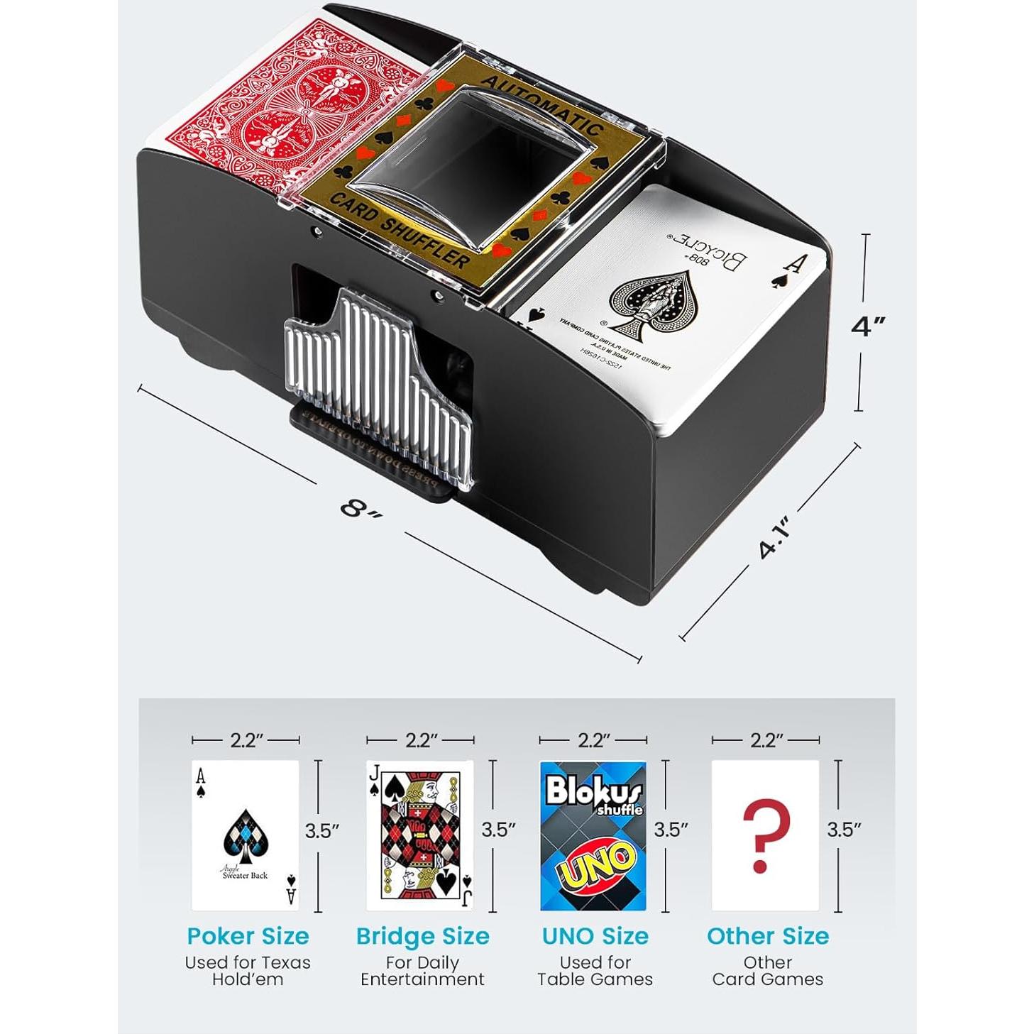 Barajador Automático de Cartas GROWNEER 1-2 Barajas Silencioso