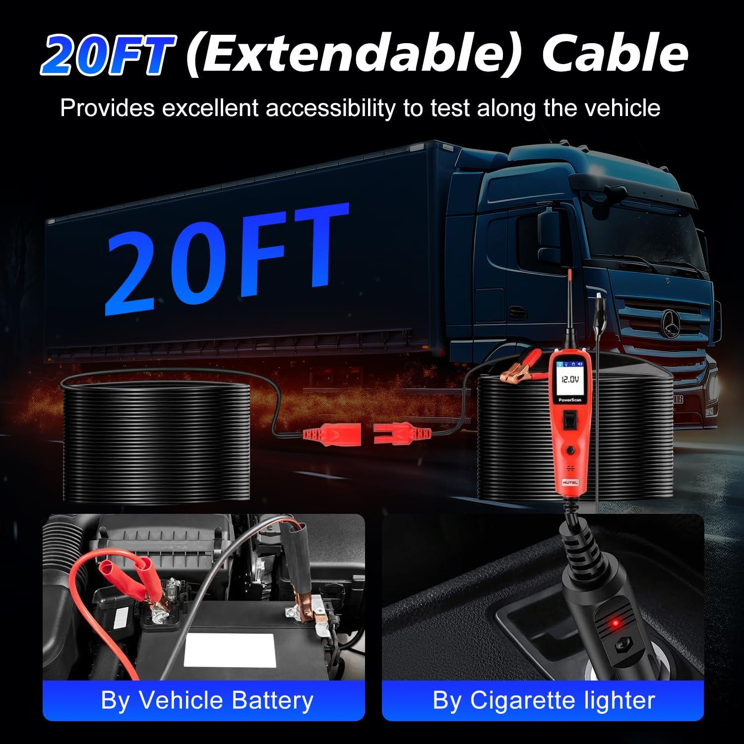 Autel PowerScan PS100 Probador de Circuitos 12V/24V con Cable 6.1m