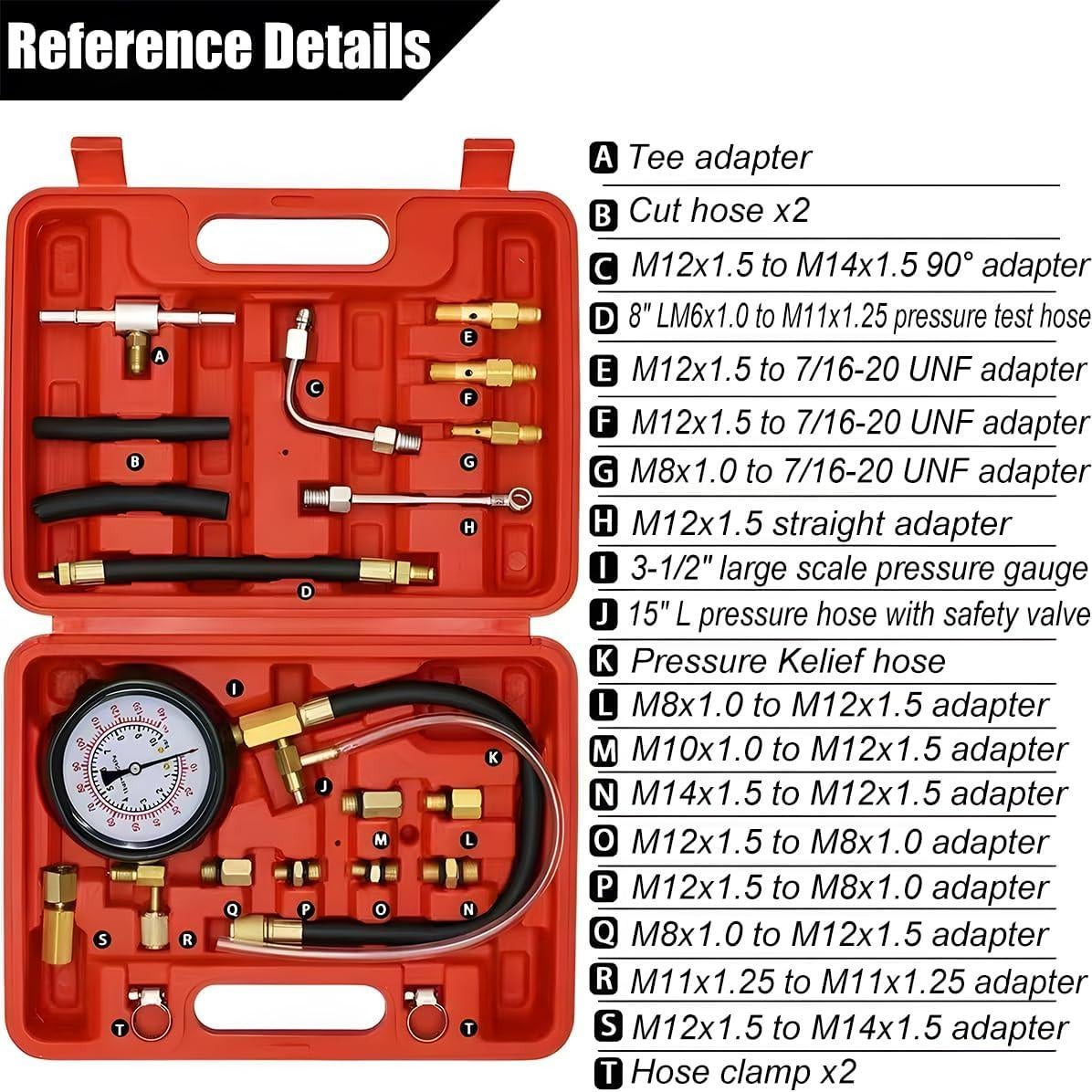 Kit de Prueba de Presión de Combustible FALVFUN 0-10bar