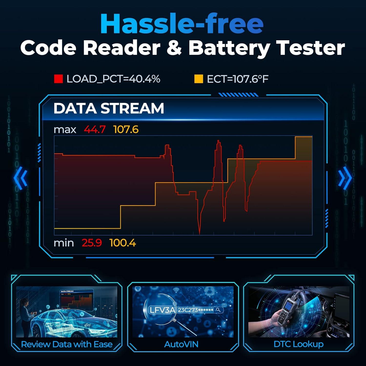 Escáner OBD2 TOPDON AL500B 2 en 1 con Pruebas de Batería
