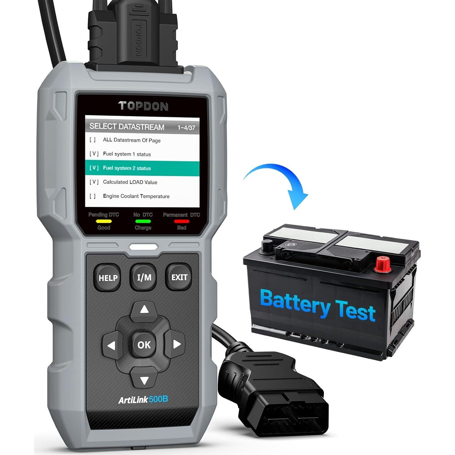 Escáner OBD2 TOPDON AL500B 2 en 1 con Pruebas de Batería