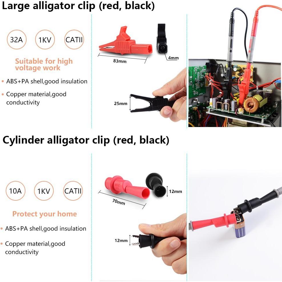 Juego de Cables de Prueba de Multímetro 22 en 1 Handskit