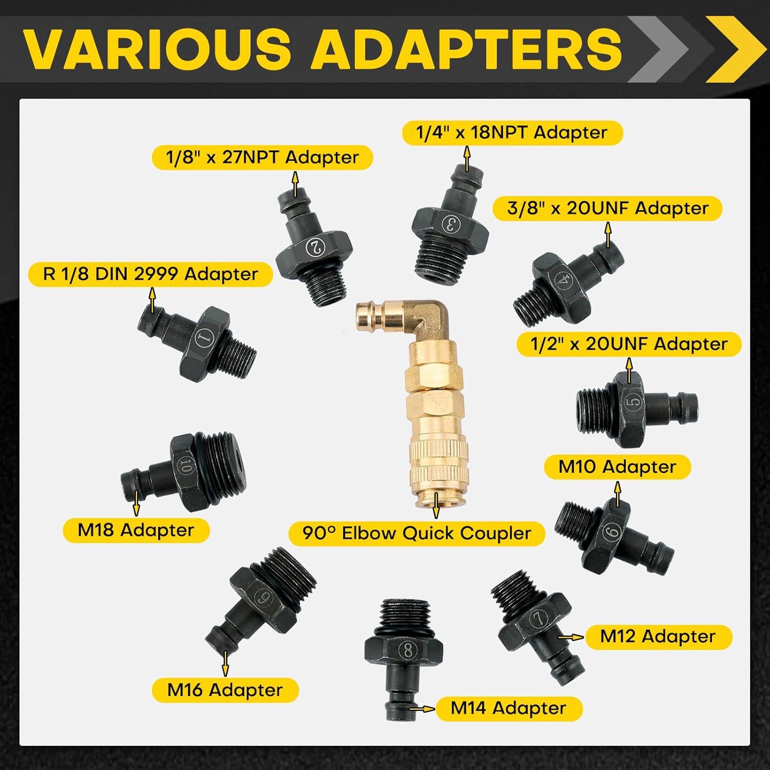 Kit Probador de Presión de Aceite Acymner 0-140 PSI 10 Adaptadores