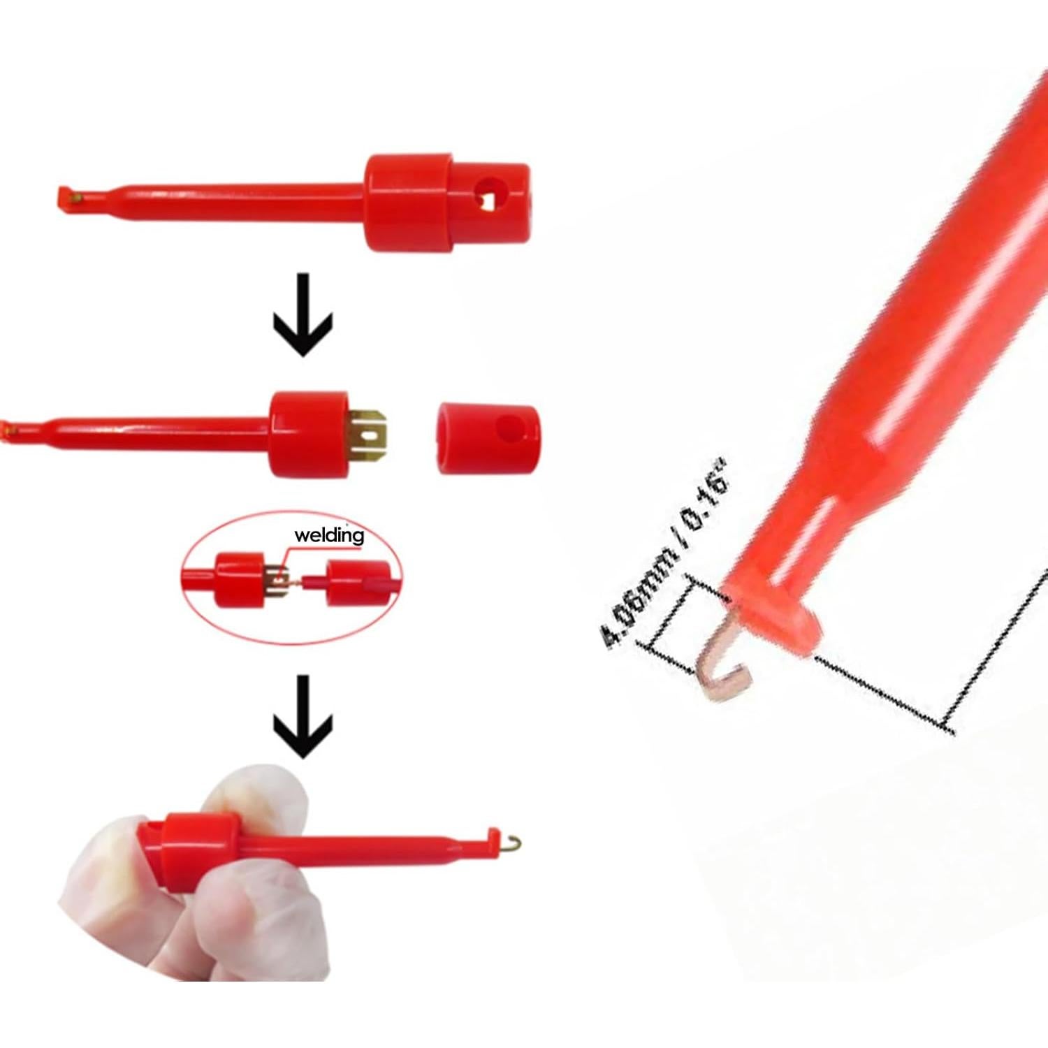 Ganchos de Prueba Walfront 20 Pcs para Multímetro Electrónico