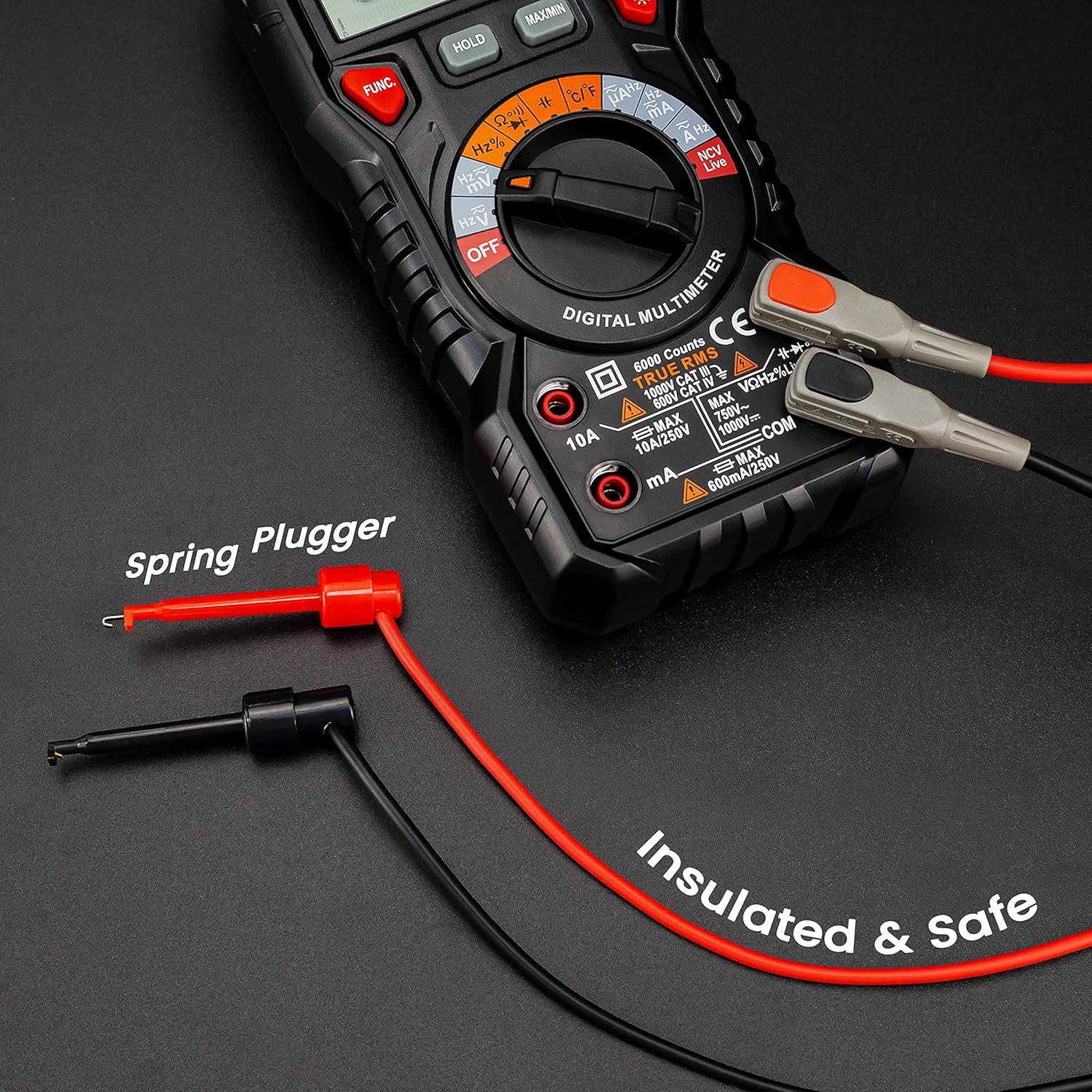 KAIWEETS Kit de Cables de Prueba para Multímetro 11 PCS