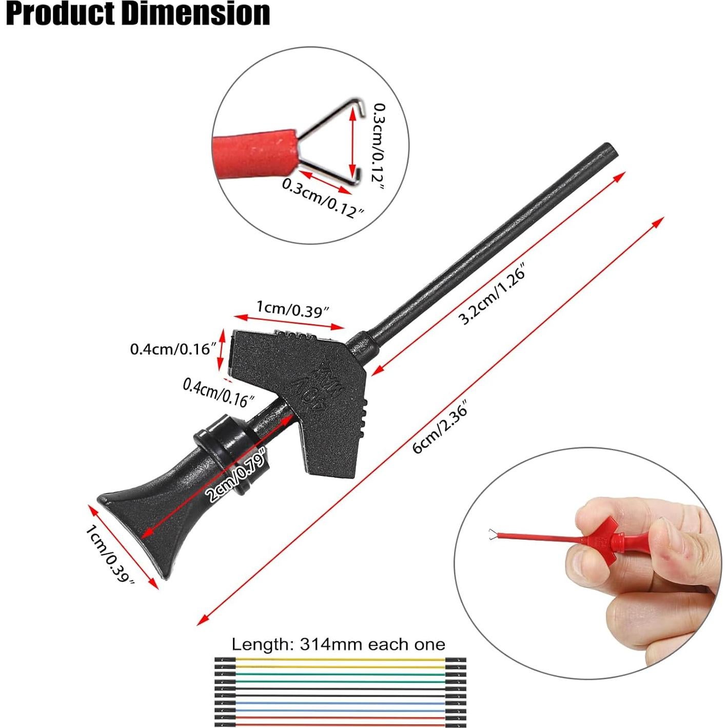 Kit de Clips de Prueba Sumnacon 10 Pcs 5 Colores para IC