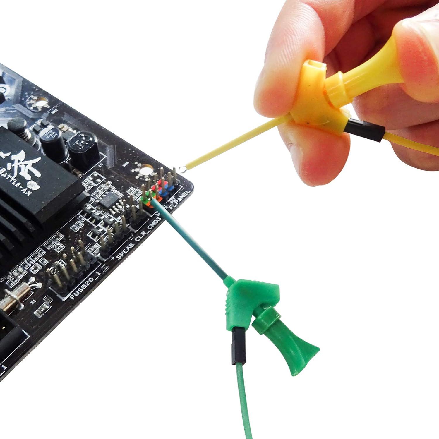 Kit de Clips de Prueba SMD IC Goupchn 10PCS con Cables de Silicona