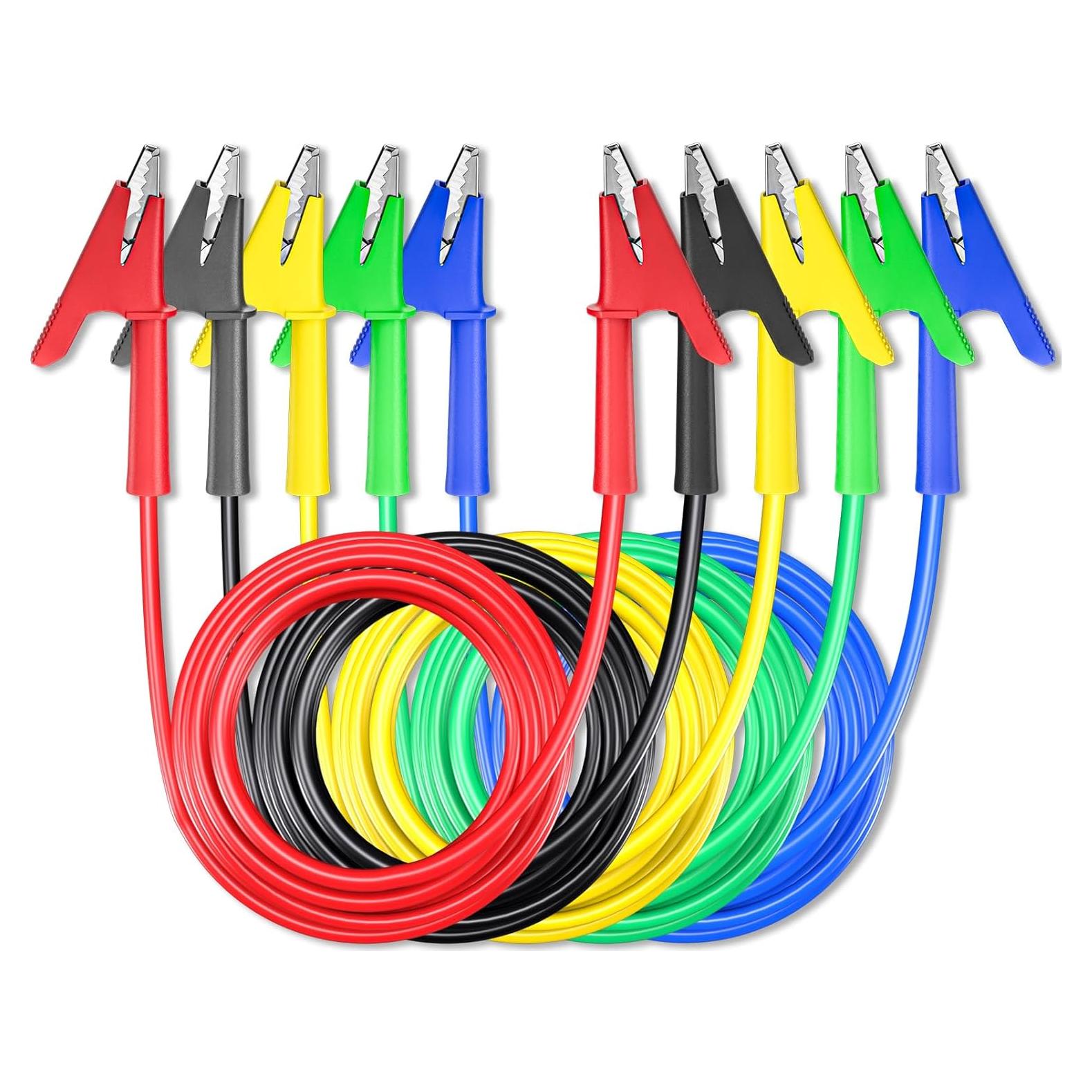Cables de Prueba Eléctrica Goupchn 5PCS 3m Clips Cocodrilo