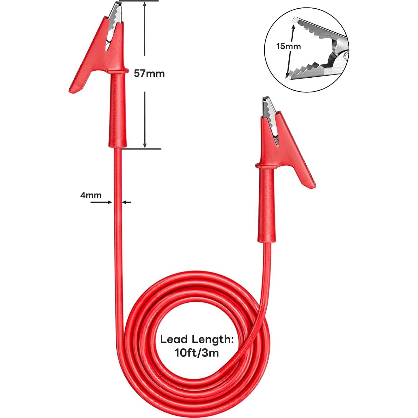 Cables de Prueba Eléctrica Goupchn 5PCS 3m Clips Cocodrilo