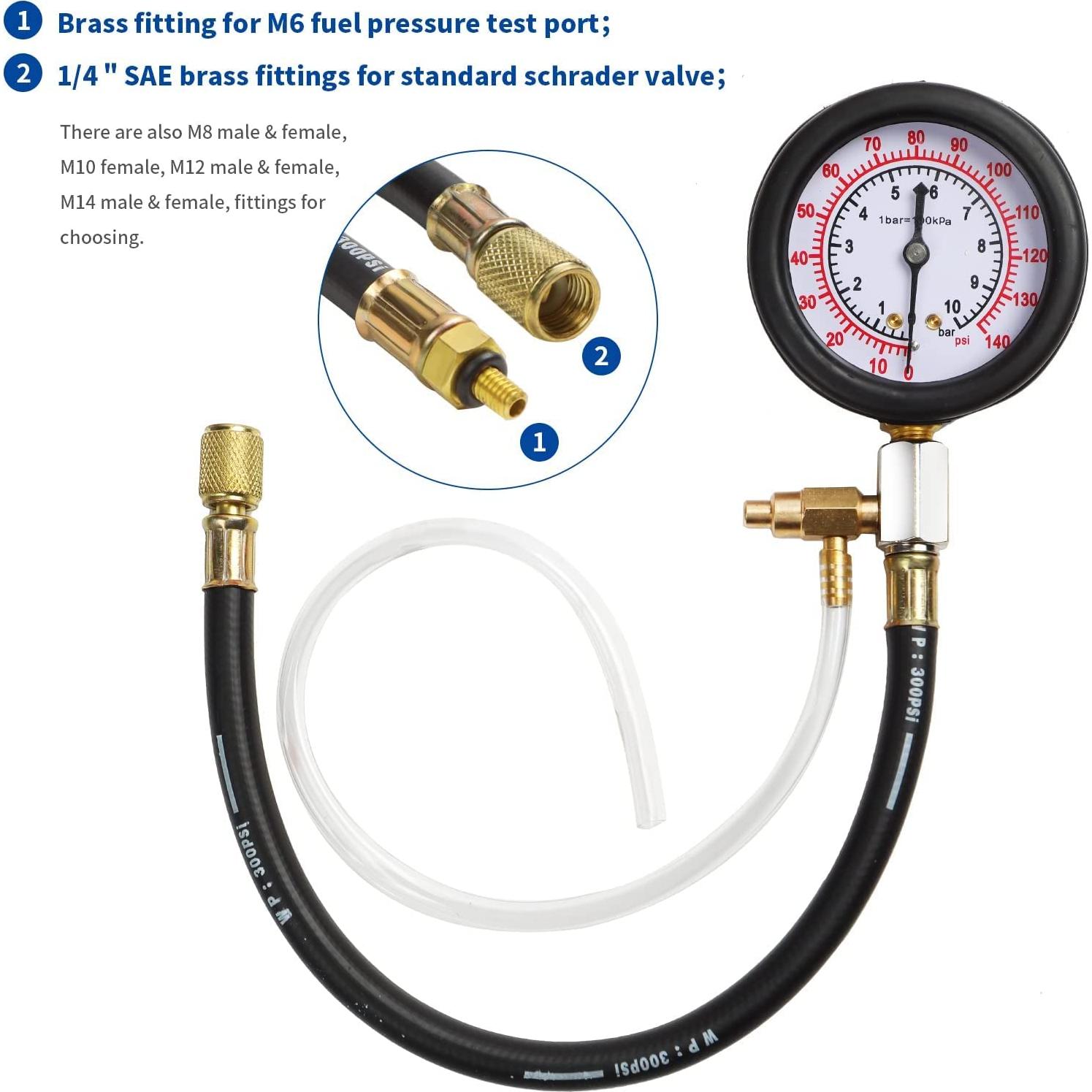 Kit Probador de Presión de Combustible ZJERYL GULL 0-10 Bar