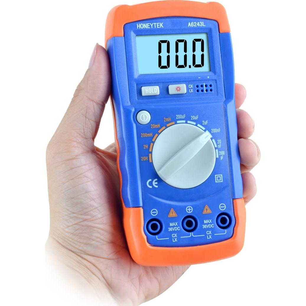 Medidor Digital de Inductancia Honeytek HK-A6243L 9V LCD