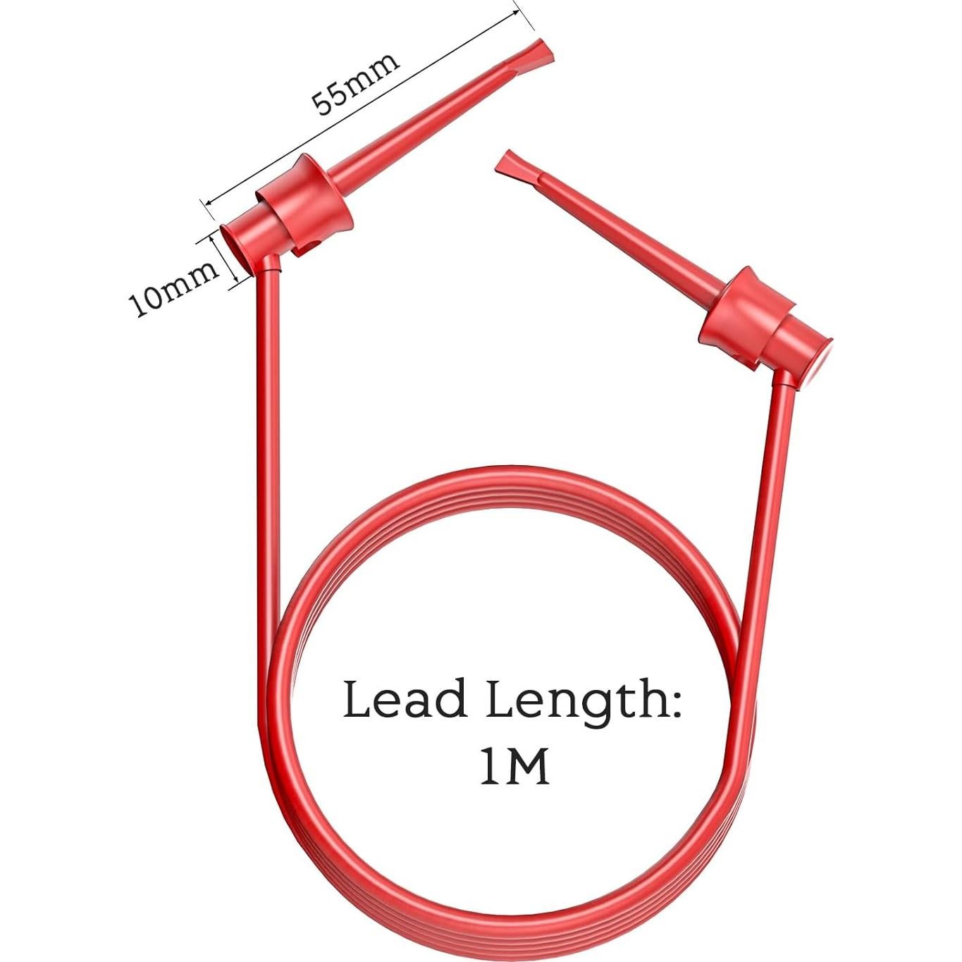 Cables de Prueba Goupchn 10PCS 1m Gancho a Gancho 500V 5A