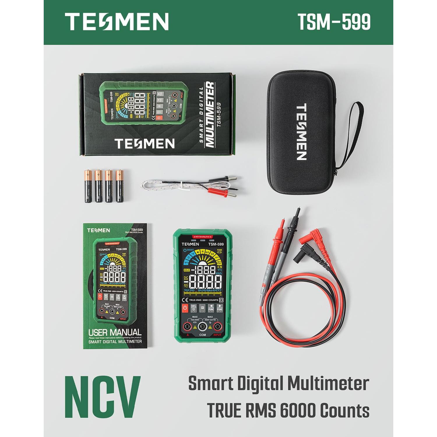 Multímetro Digital TSM-599 Inteligente TRMS 6000 Cuentas