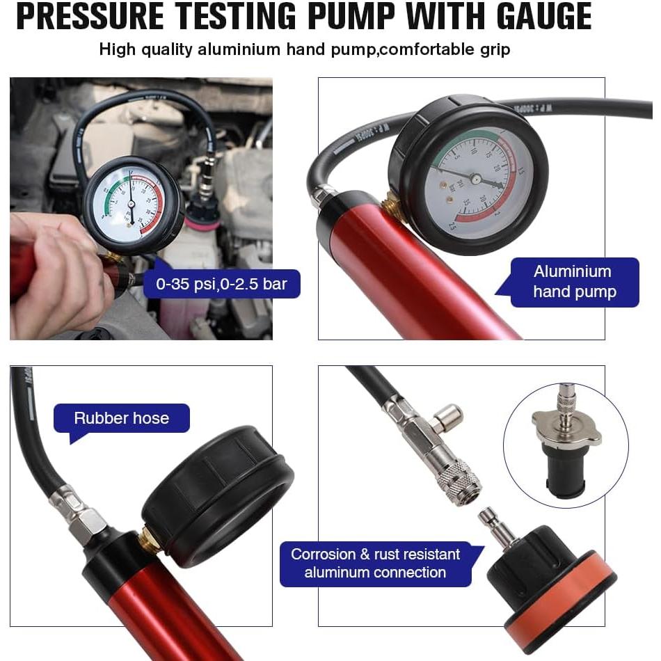 Kit de Probador de Presión de Refrigerante WNZ 18PC