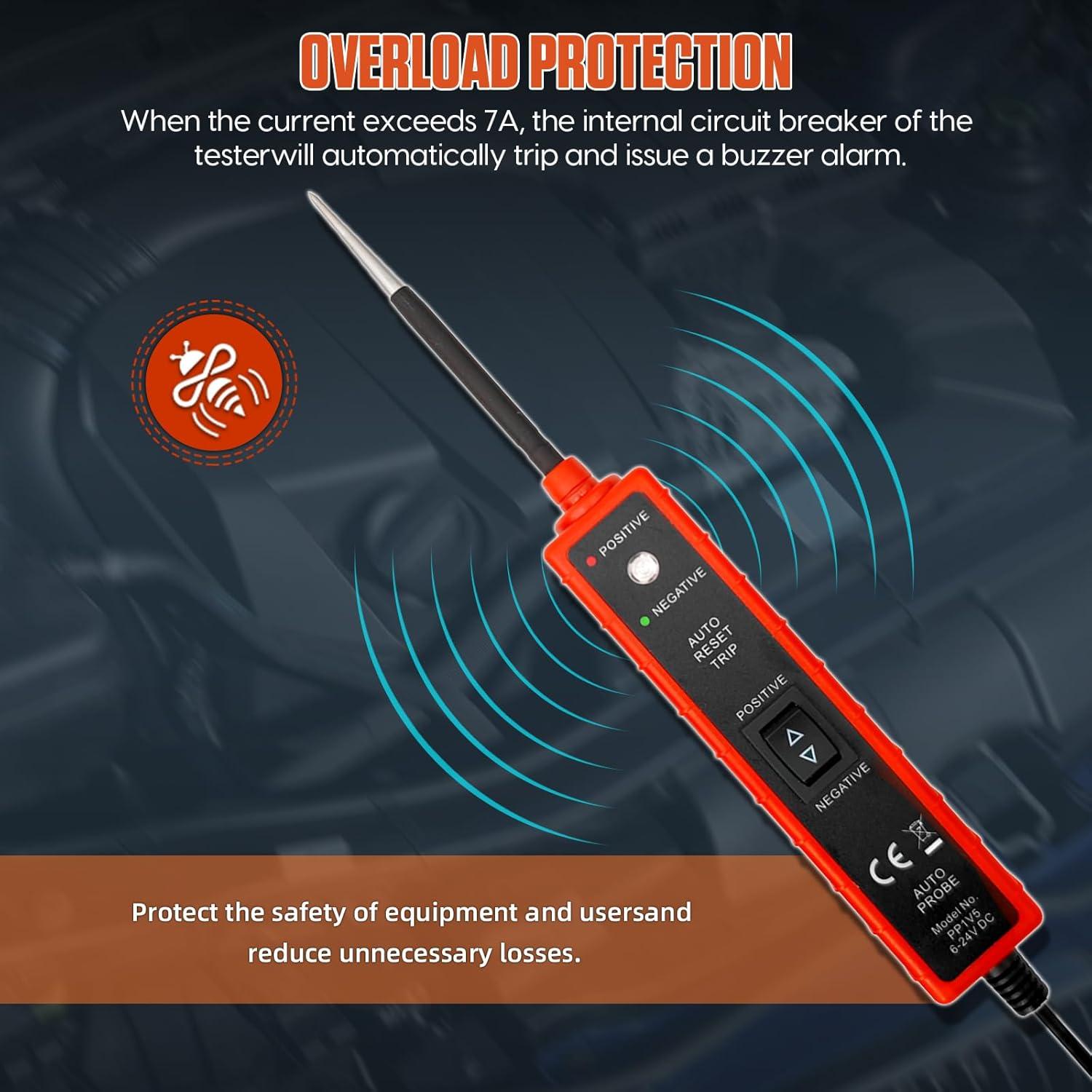 Probador de Cortocircuito LUTIFIX 6V-24V con Alarma LED