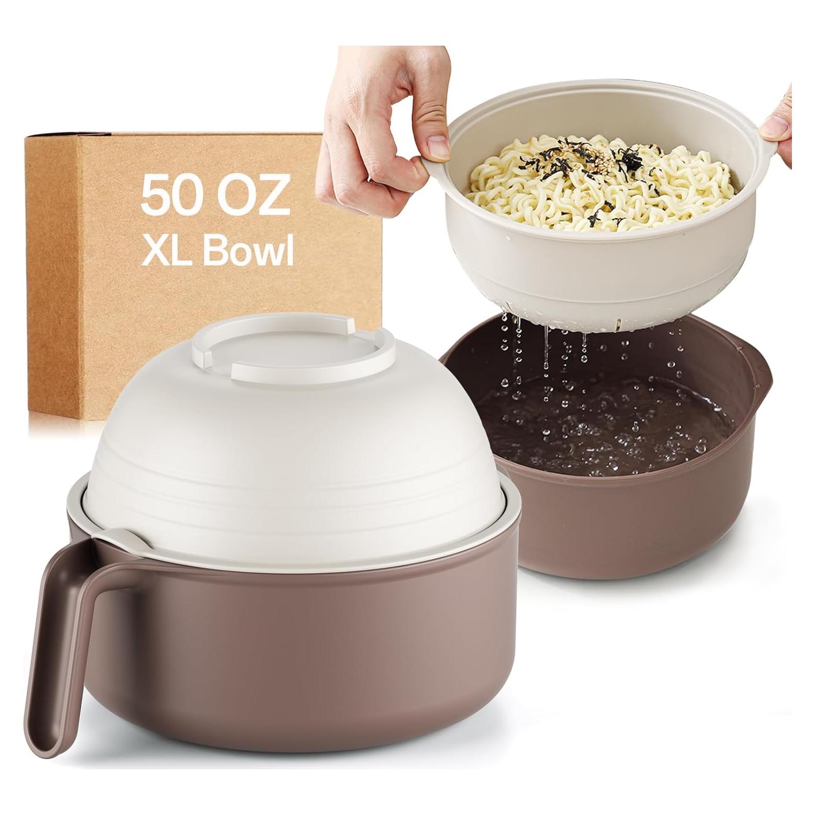 Tazón Grande para Ramen MEACOLIA 1.42L Microondas Beige