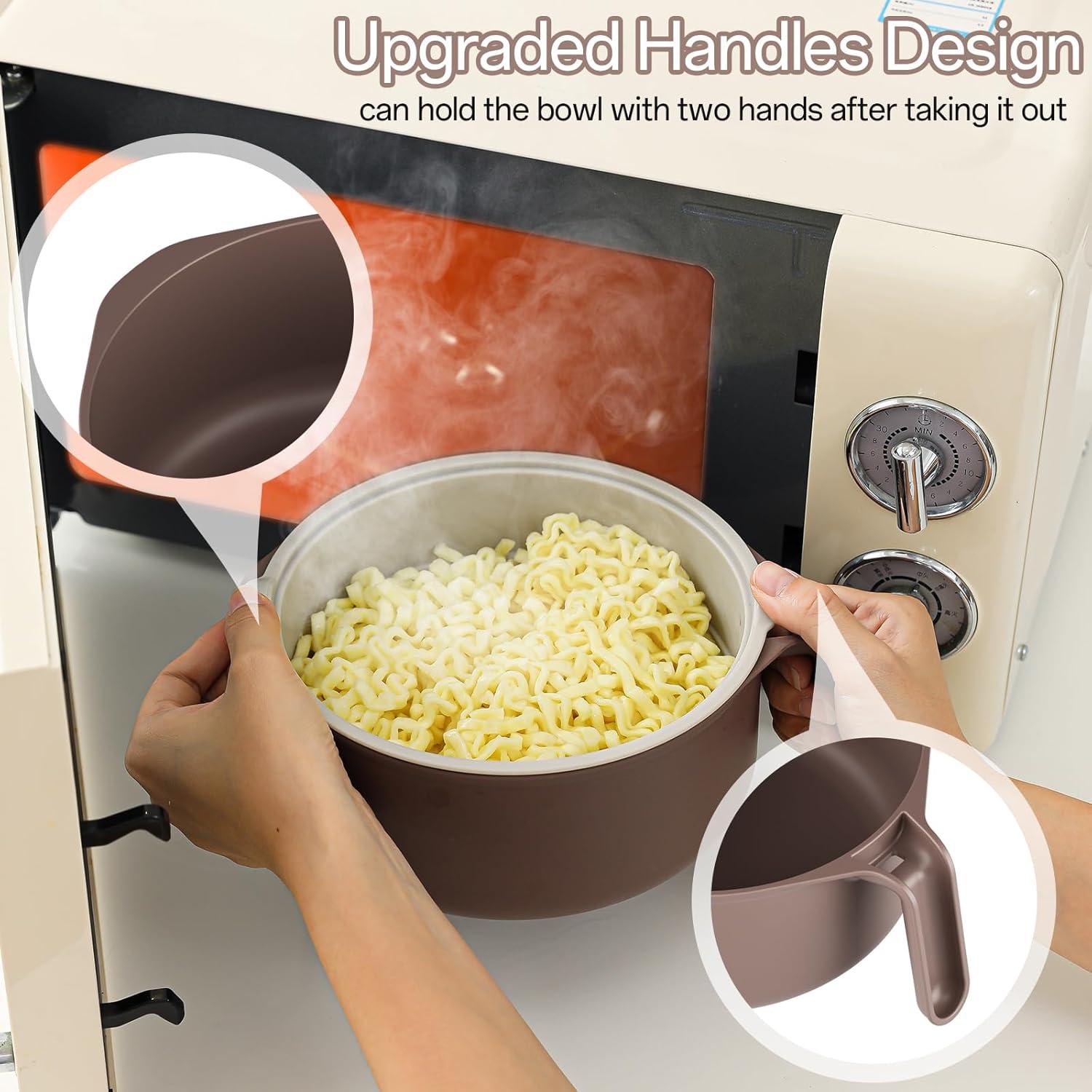 Tazón Grande para Ramen MEACOLIA 1.42L Microondas Beige