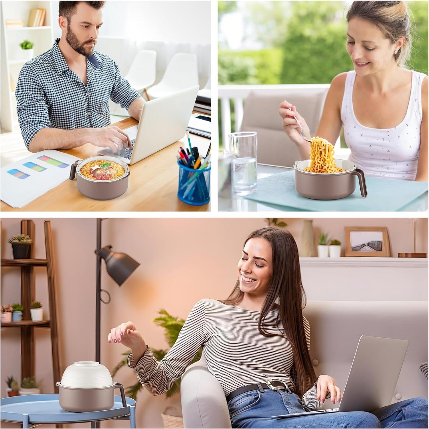 Tazón Grande para Ramen MEACOLIA 1.42L Microondas Beige