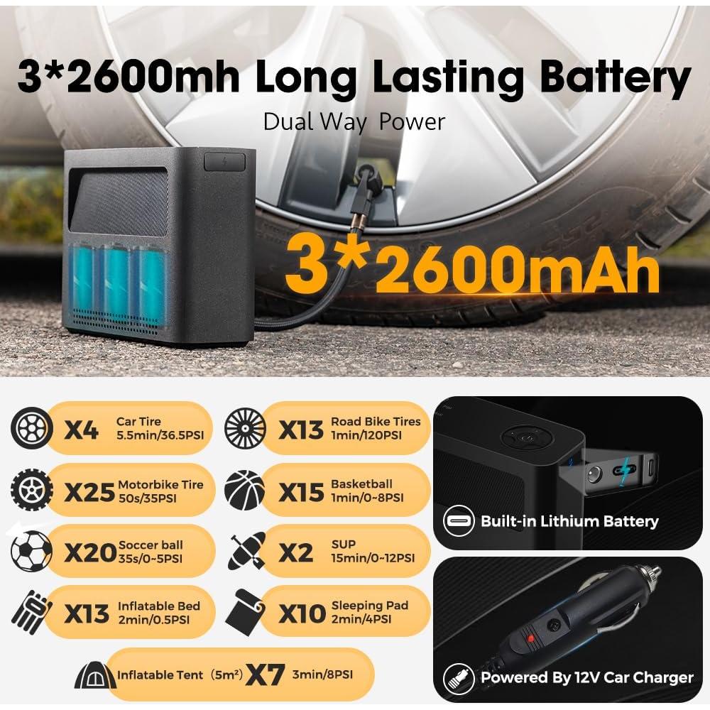 Bomba de Aire Portátil Aerogogo AGGPV 150 PSI Recargable