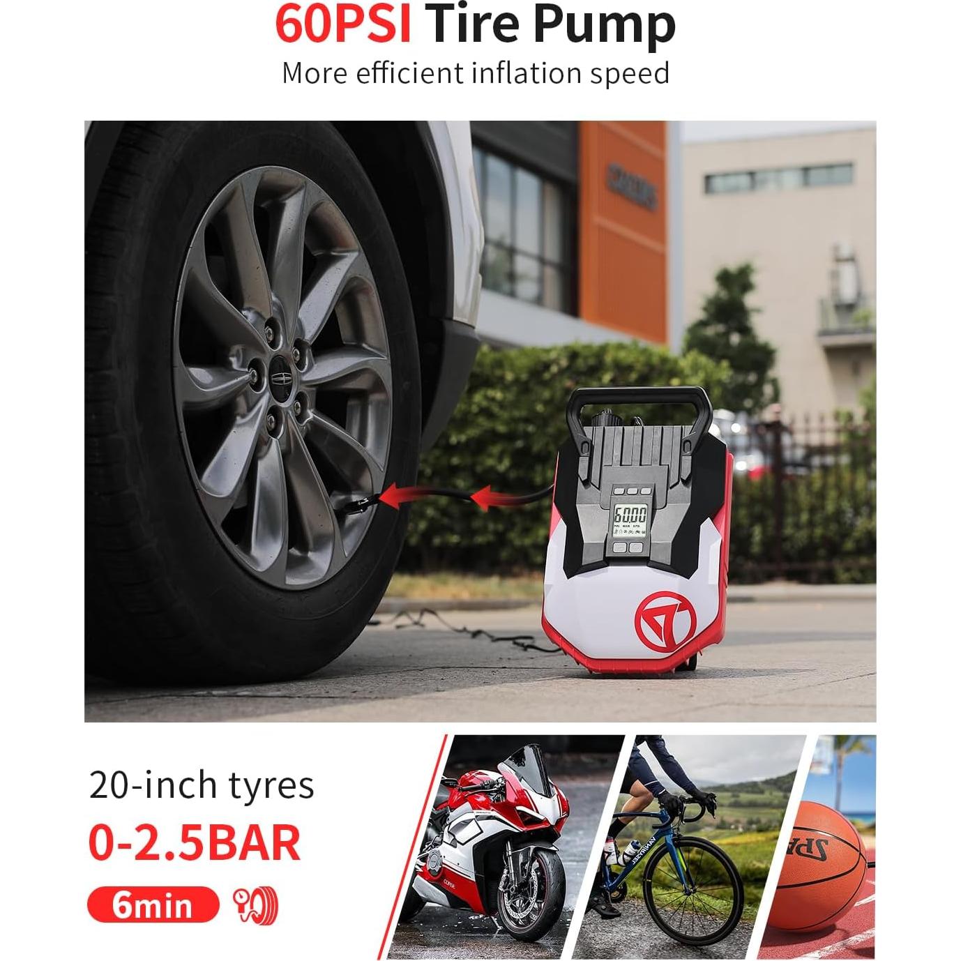 Bomba Eléctrica Gicle 881H 60PSI para Paddle Board y Neumáticos