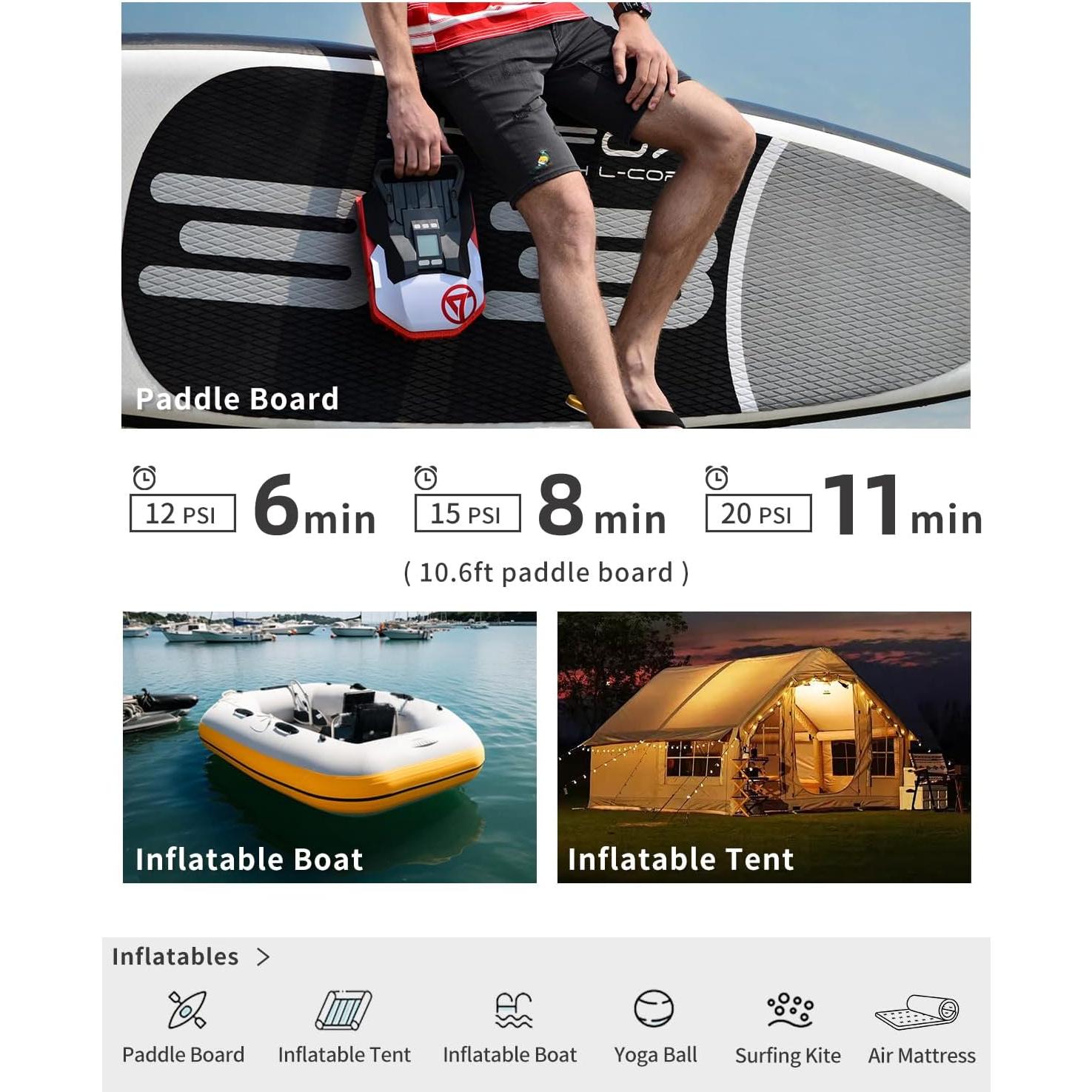 Bomba Eléctrica Gicle 881H 60PSI para Paddle Board y Neumáticos