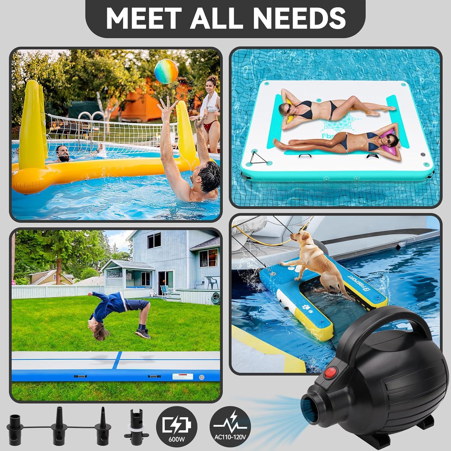 Bomba de Aire Eléctrica FBSPORT 600W con 4 Boquillas