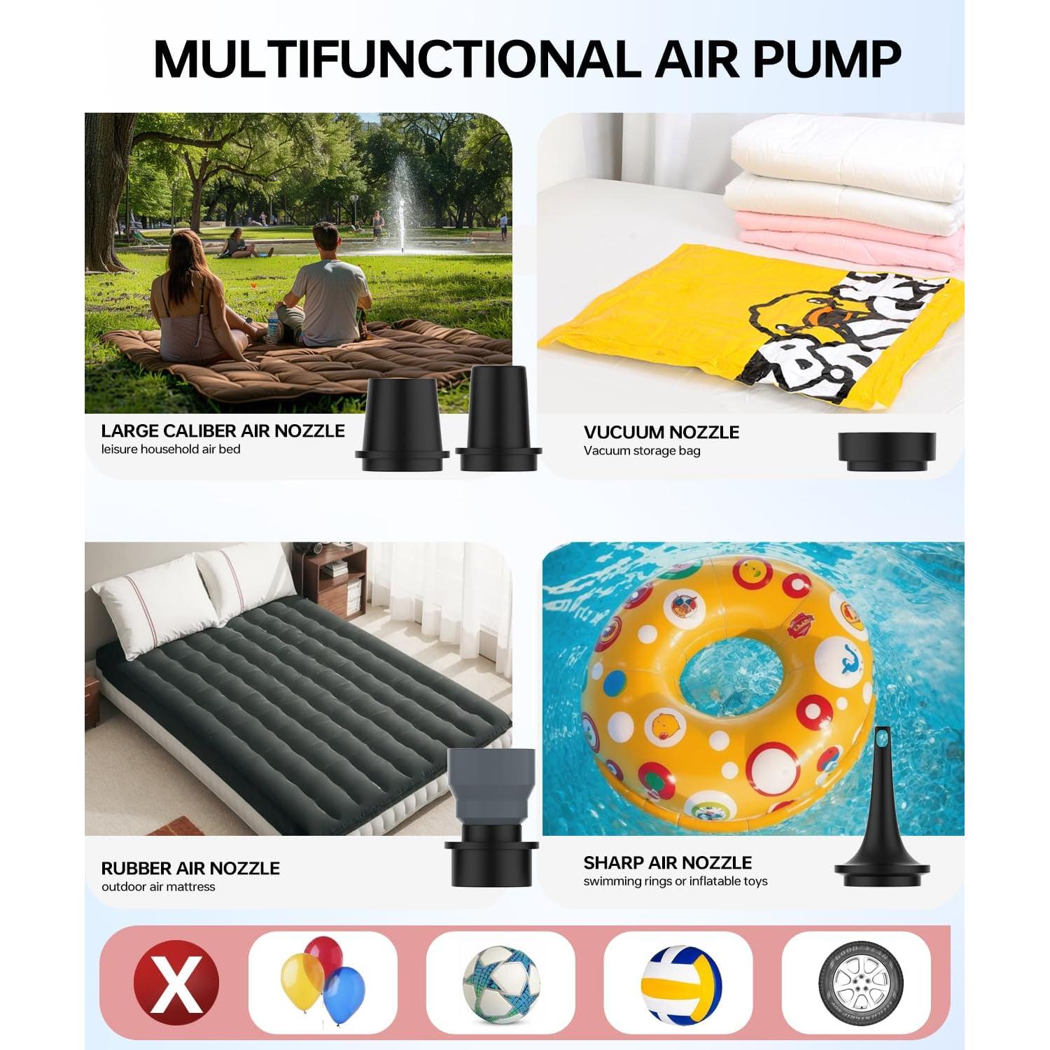 Mini Bomba de Aire Eléctrica Wonforic 4.5kPa Recargable