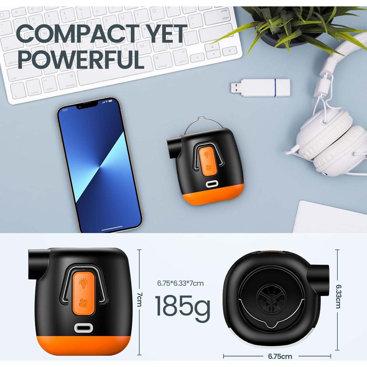 Bomba de aire portátil Beglero HM885A 3600mAh con luz