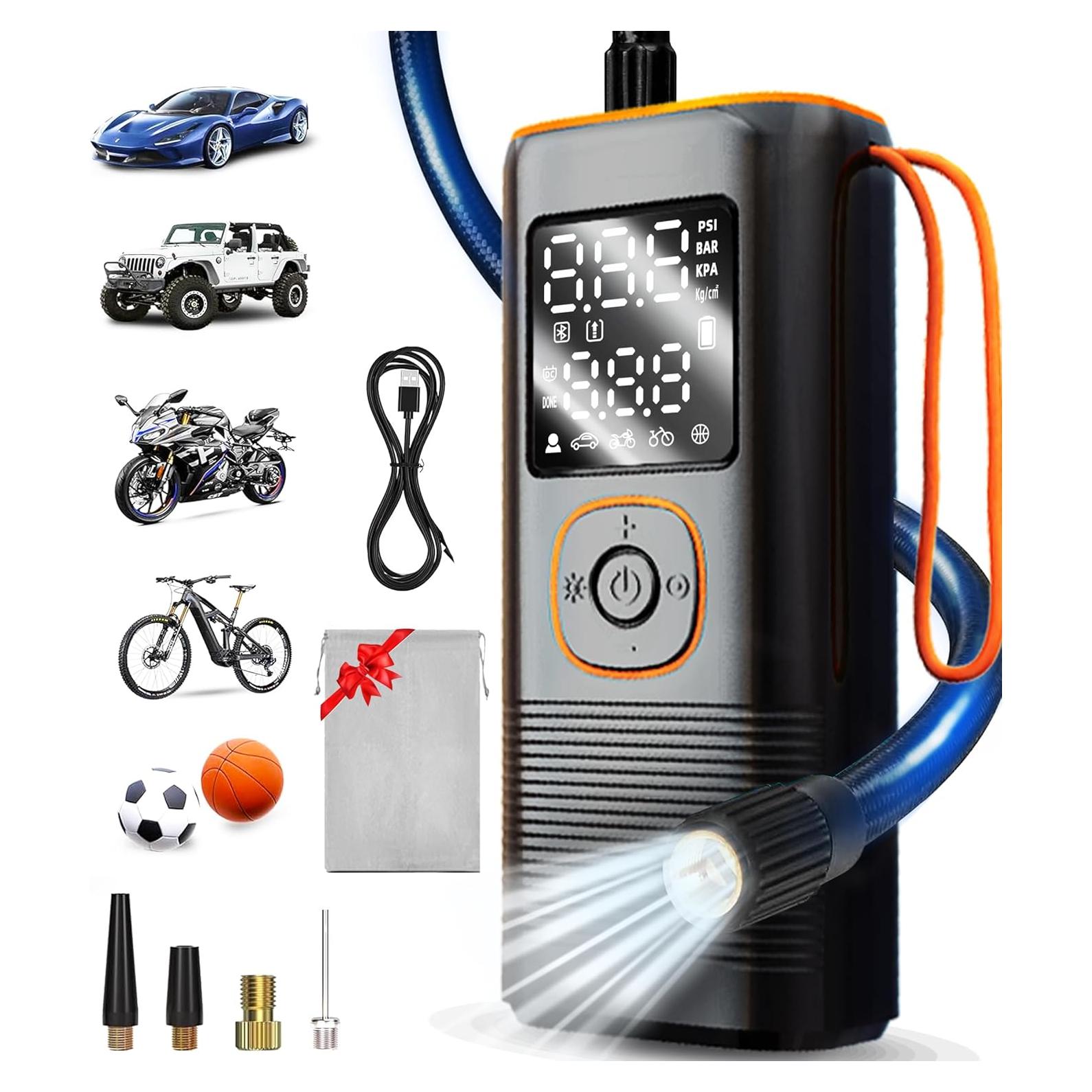 Inflador de Neumáticos Portátil iProda VP-18 160 PSI con LED